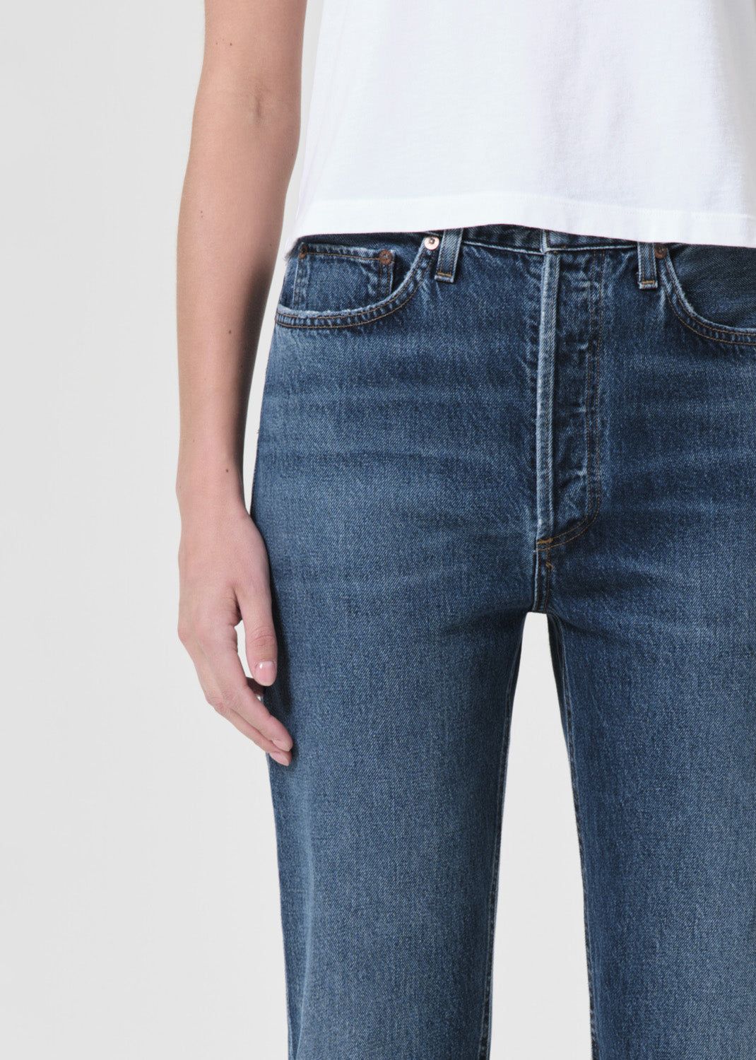 Denim Agolde 90's Pinch Waist High Rise Straight Long Femme Control | QRFAP-1573