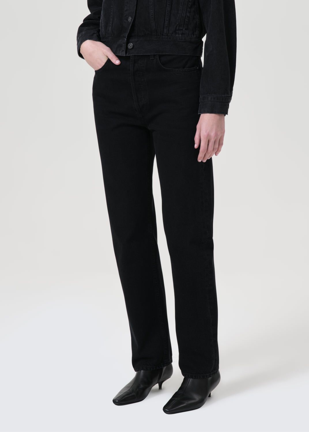 Denim Agolde 90's Pinch Waist High Rise Straight Femme Crushed | FMABS-5306