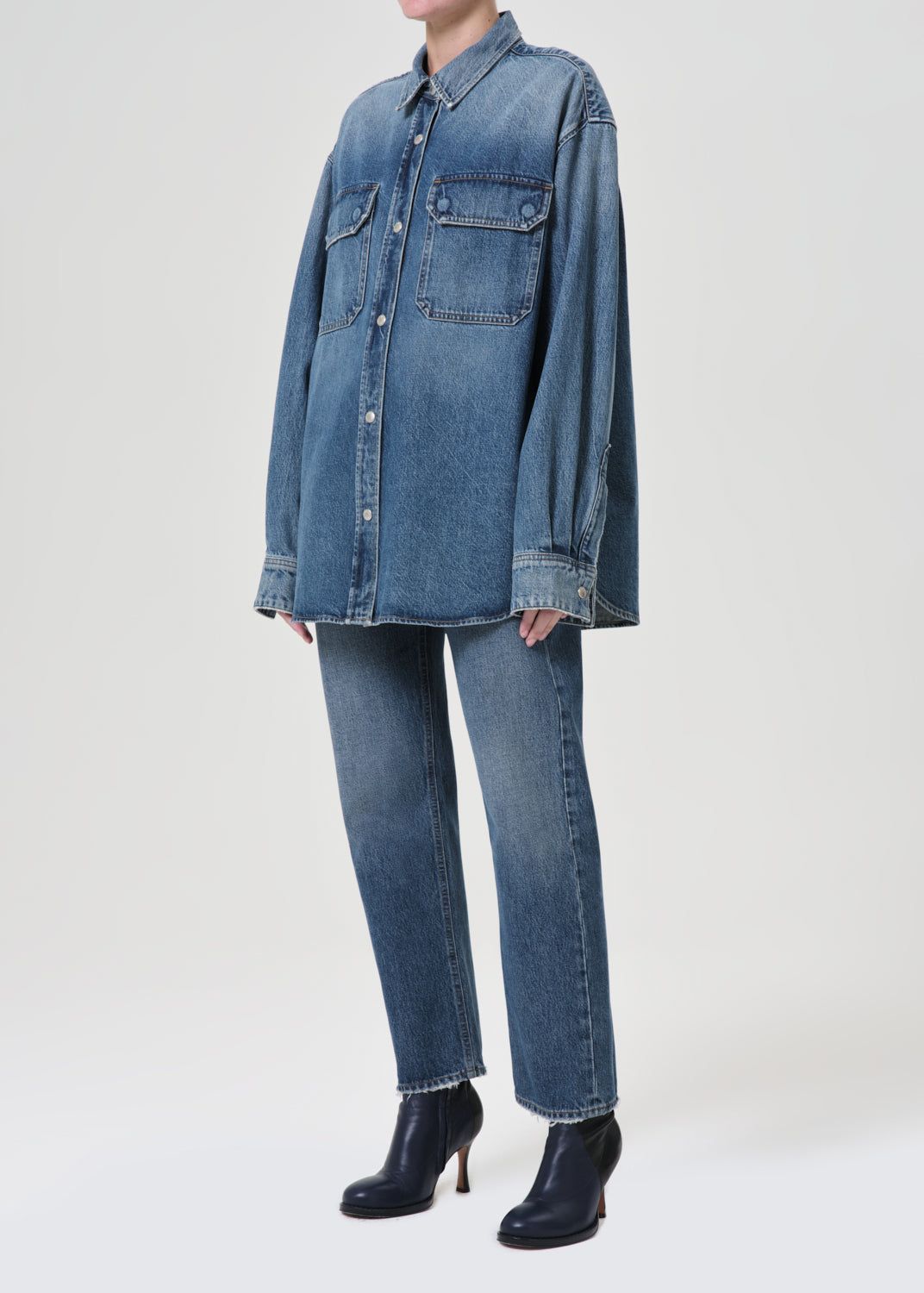 Denim Agolde Camryn Shirt Femme Swing | LMQIR-1629