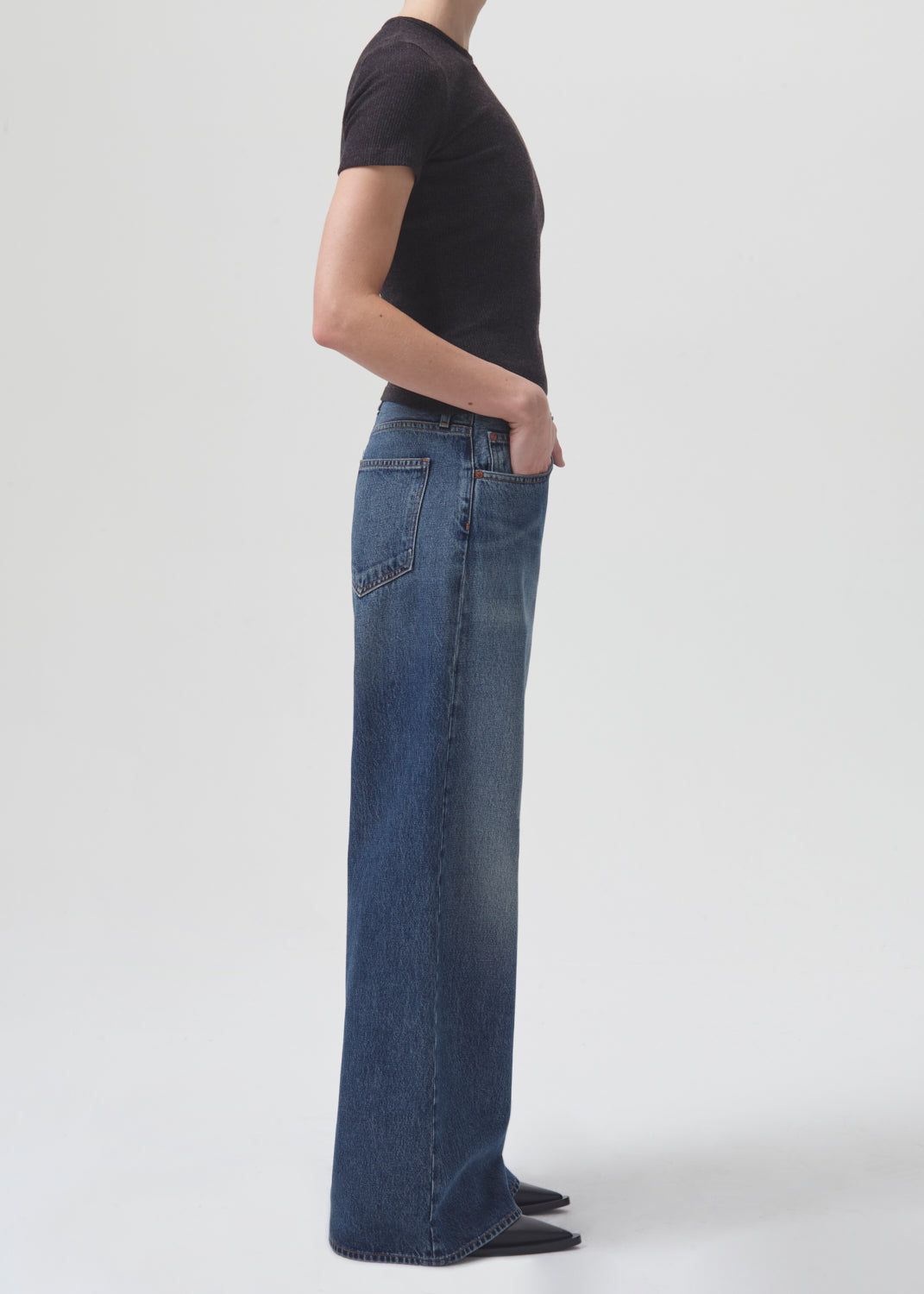 Denim Agolde Clara Low Rise Baggy Flare Femme Noise | IGZAL-3564