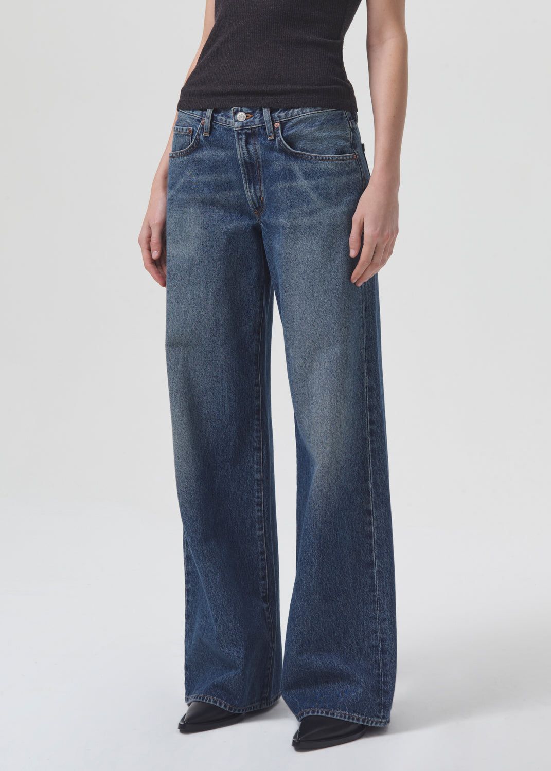 Denim Agolde Clara Low Rise Baggy Flare Femme Noise | IGZAL-3564