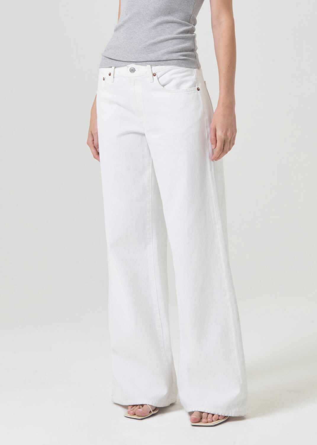 Denim Agolde Clara Low Rise Baggy Flare Femme Milkshake | RGDCT-5320