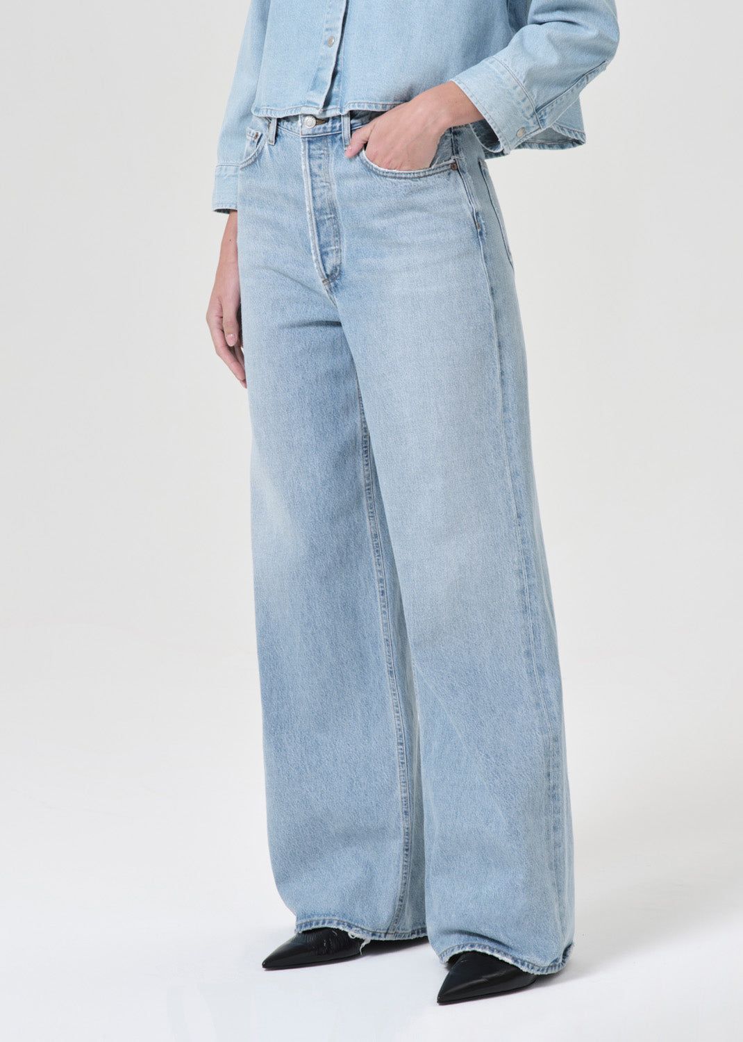 Denim Agolde Dame High Rise Wide Leg No Cuff Femme Conflict | BAKYC-1954