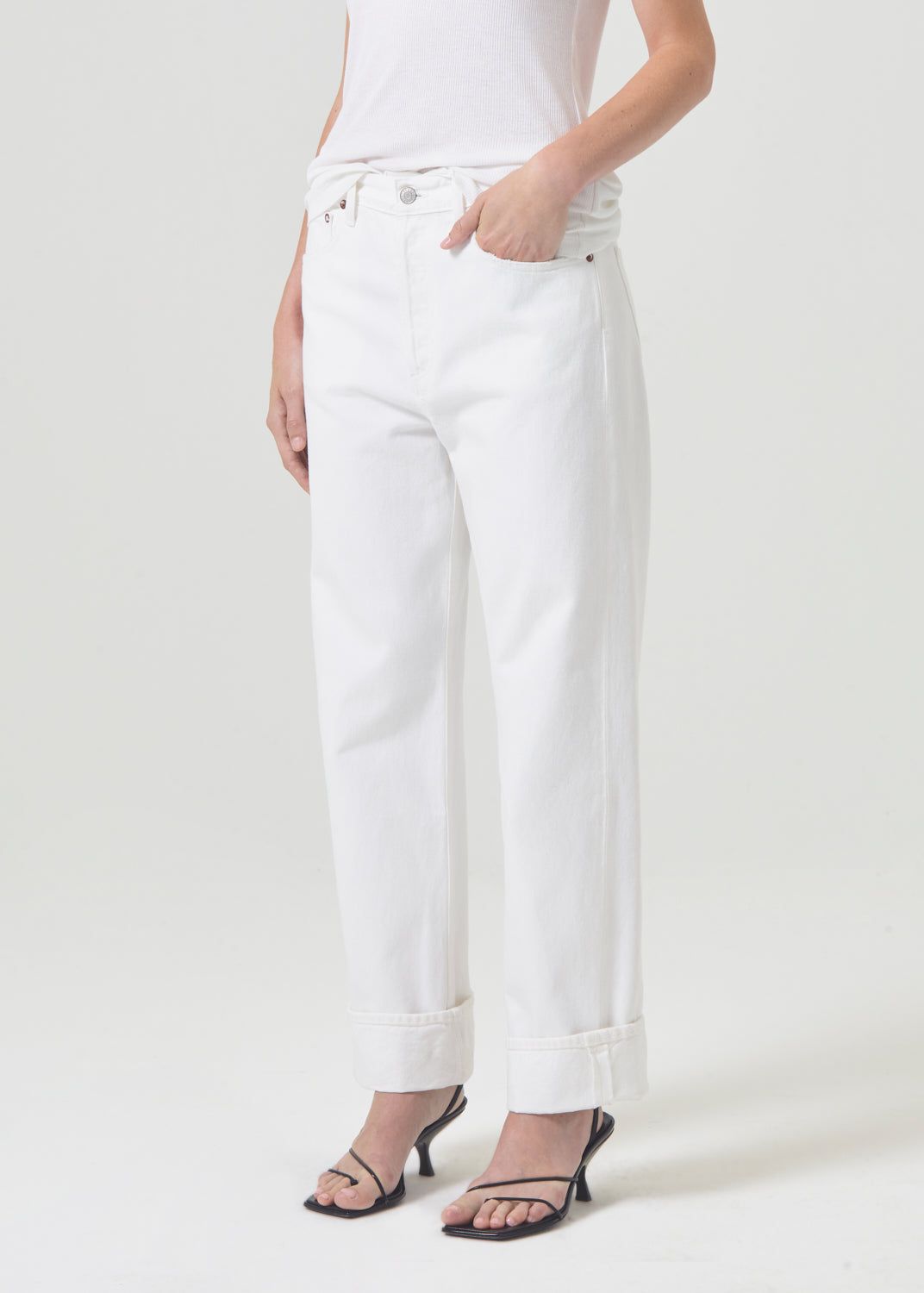 Denim Agolde Fran Low Slung Straight Femme Milkshake | QZJRA-5709