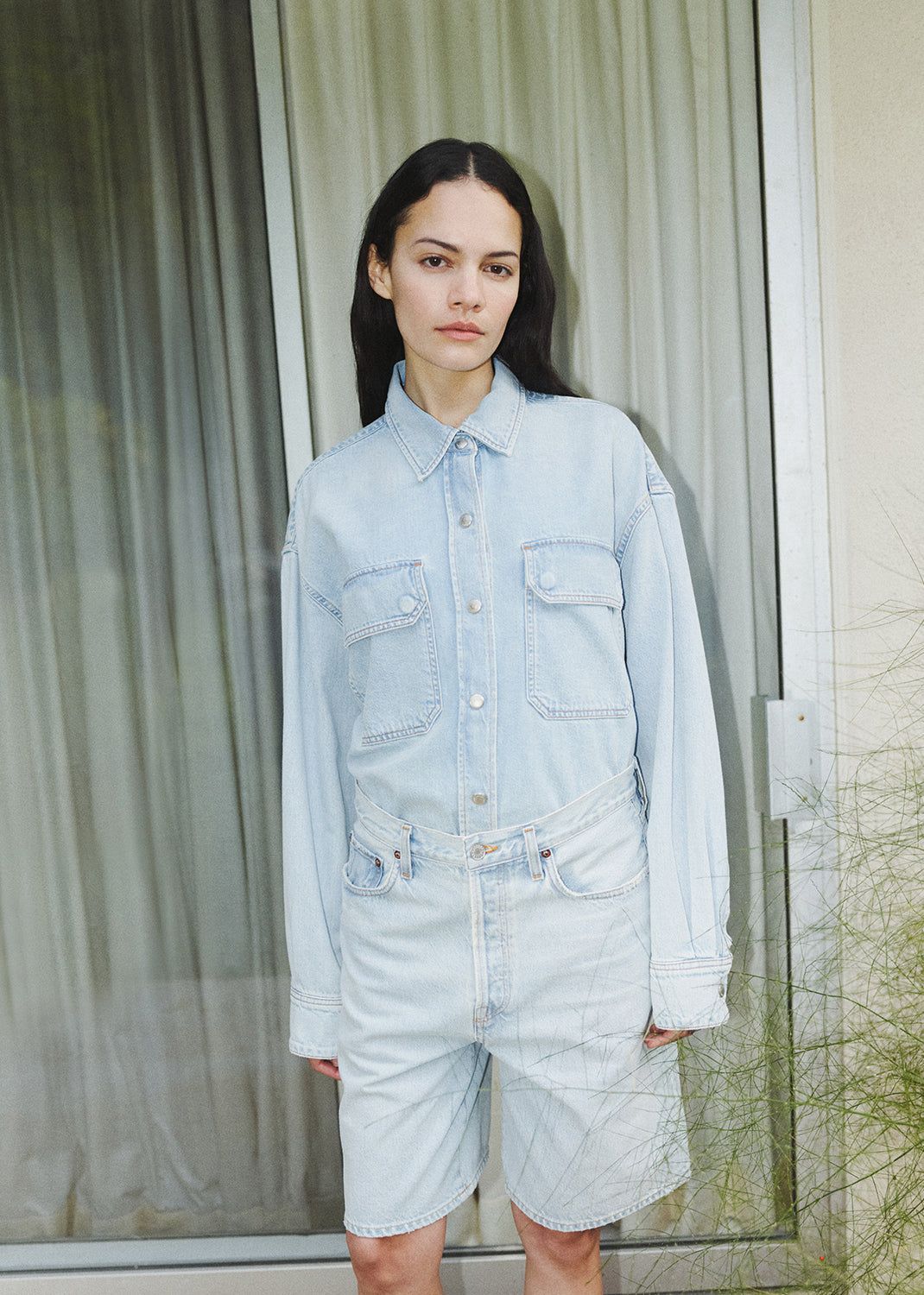 Denim Agolde Gwen Slice Shirt Femme Tension | ANGEM-4820