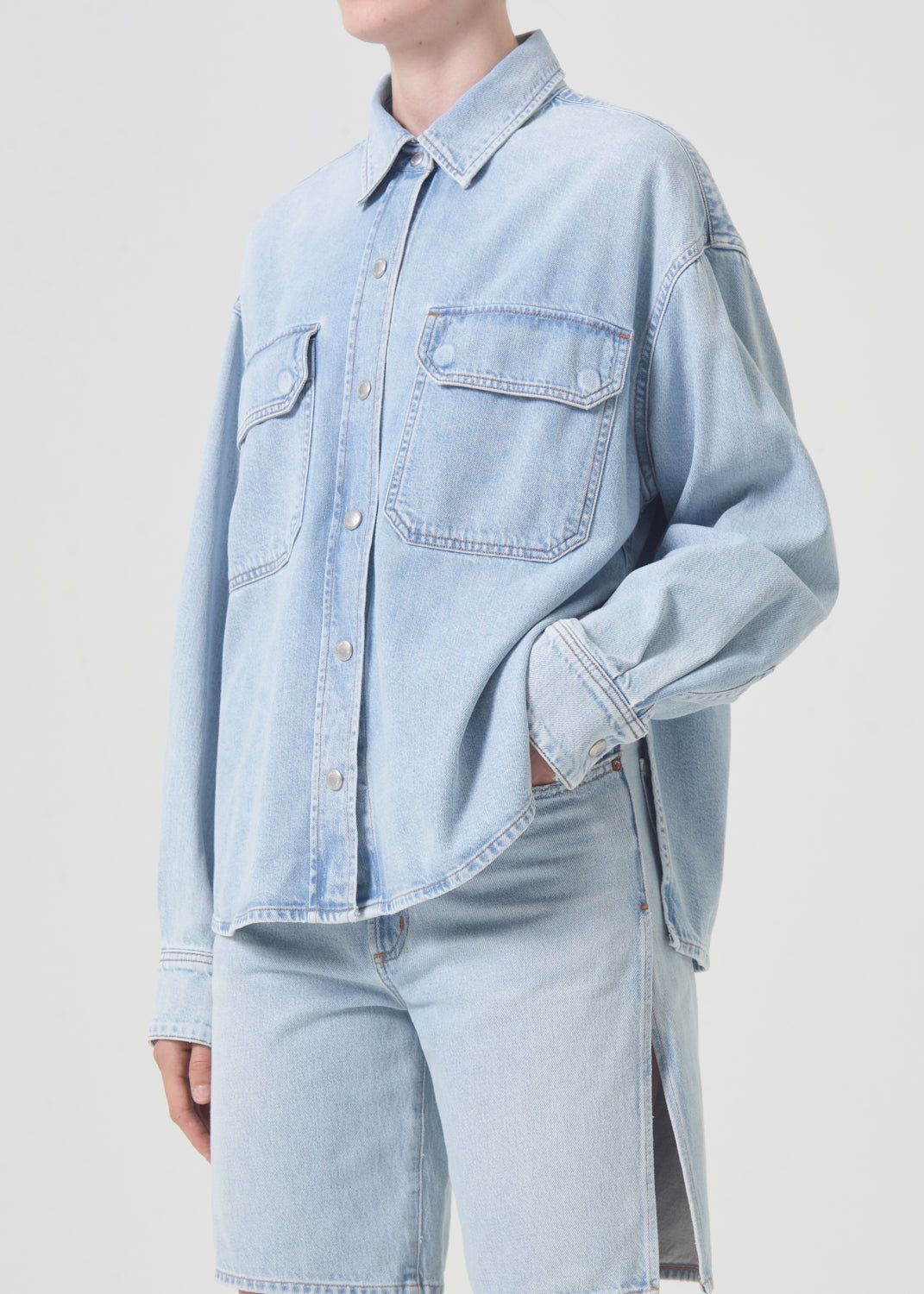 Denim Agolde Gwen Slice Shirt Femme Tension | ANGEM-4820