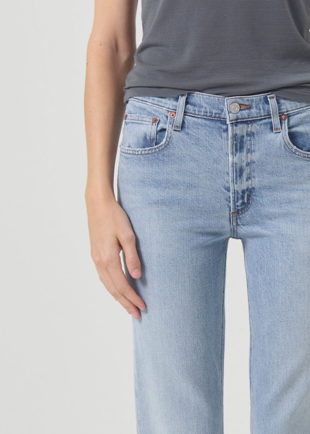 Denim Agolde Kye Mid Rise Straight Crop STRETCH Femme Diversion | HLPRG-9518