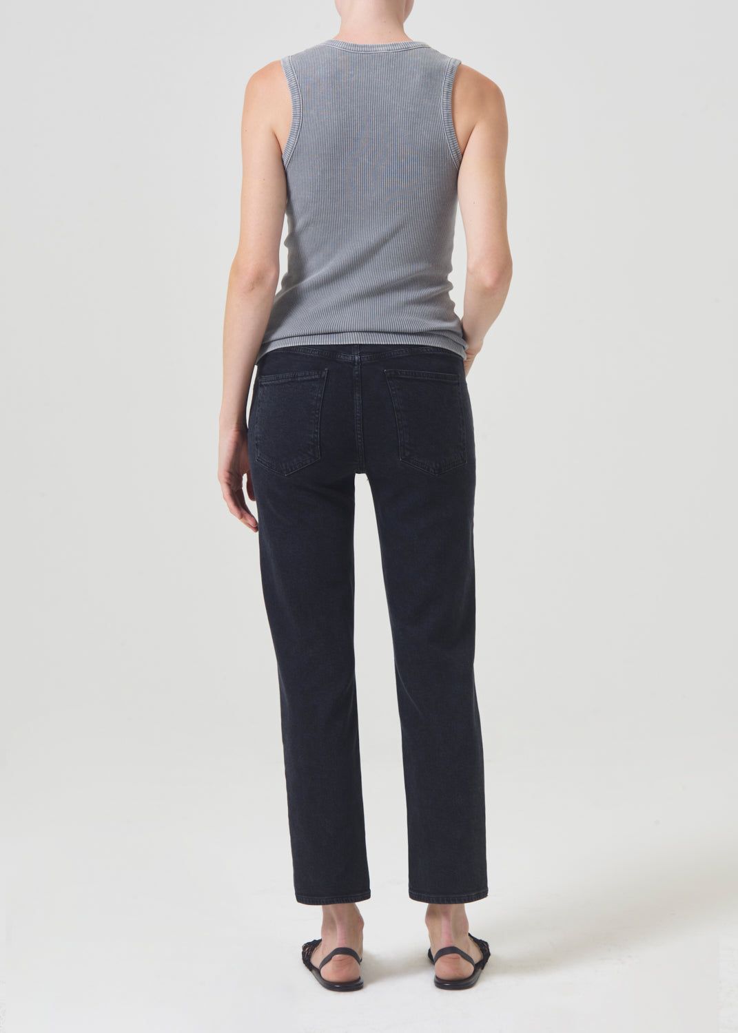 Denim Agolde Kye Mid Rise Straight Crop STRETCH Femme Pepper | YFEWJ-7021