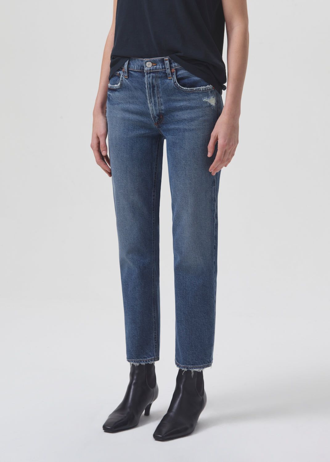 Denim Agolde Kye Mid Rise Straight Crop STRETCH Femme Notion | ZRPUF-1320