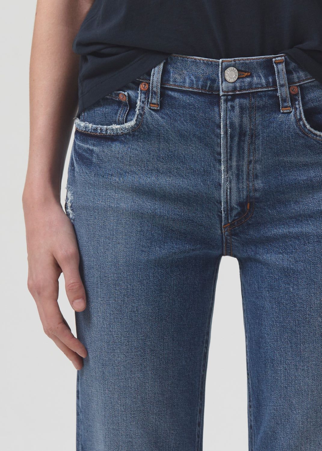Denim Agolde Kye Mid Rise Straight Crop STRETCH Femme Notion | ZRPUF-1320