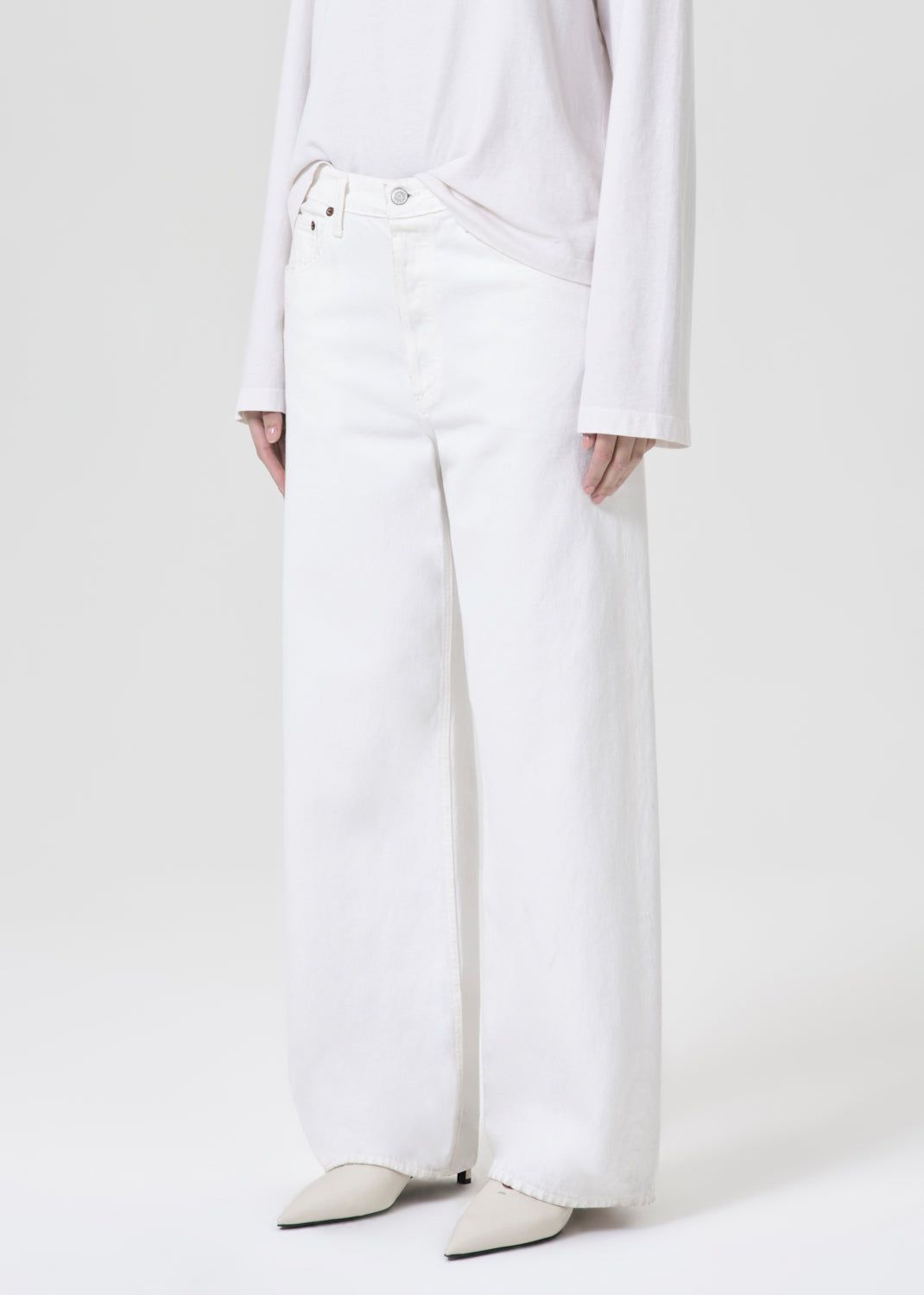 Denim Agolde Low Slung Baggy 30.5 Femme Milkshake | WUIBP-6953
