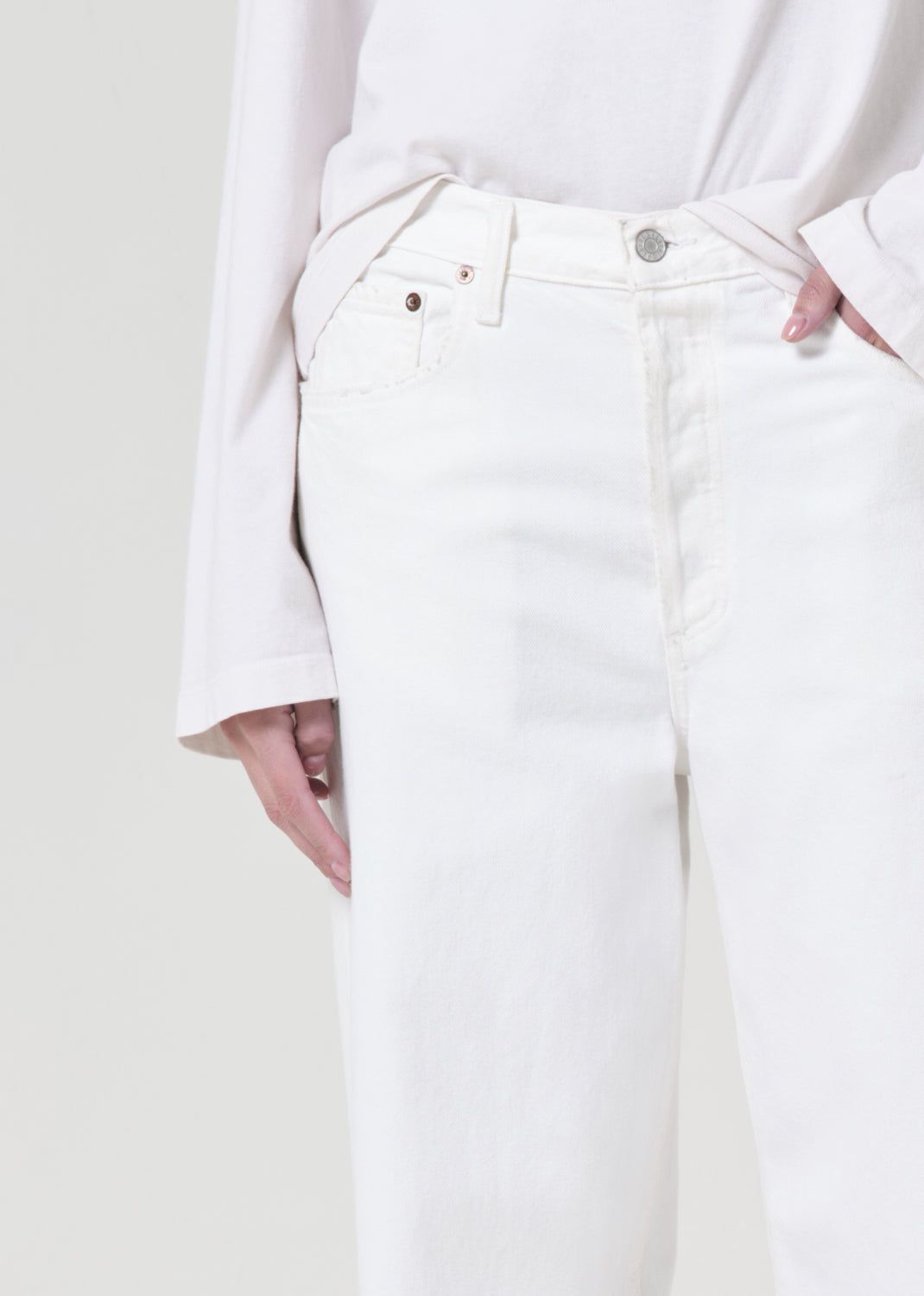 Denim Agolde Low Slung Baggy 30.5 Femme Milkshake | WUIBP-6953
