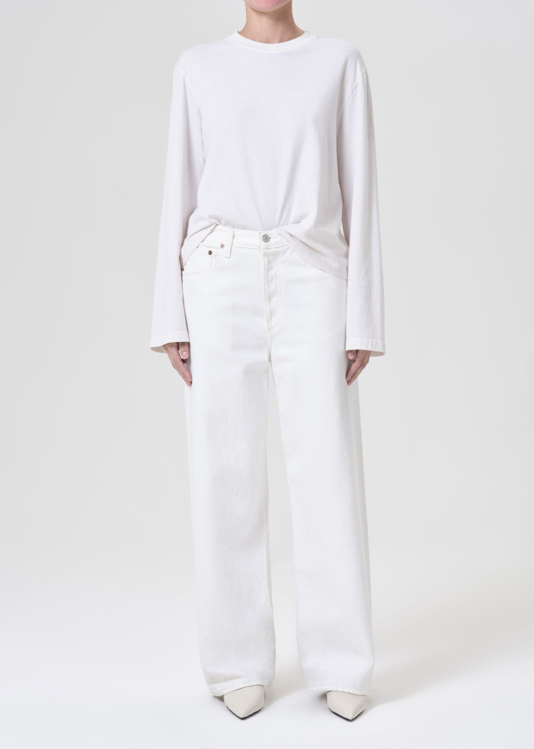 Denim Agolde Low Slung Baggy 30.5 Femme Milkshake | WUIBP-6953
