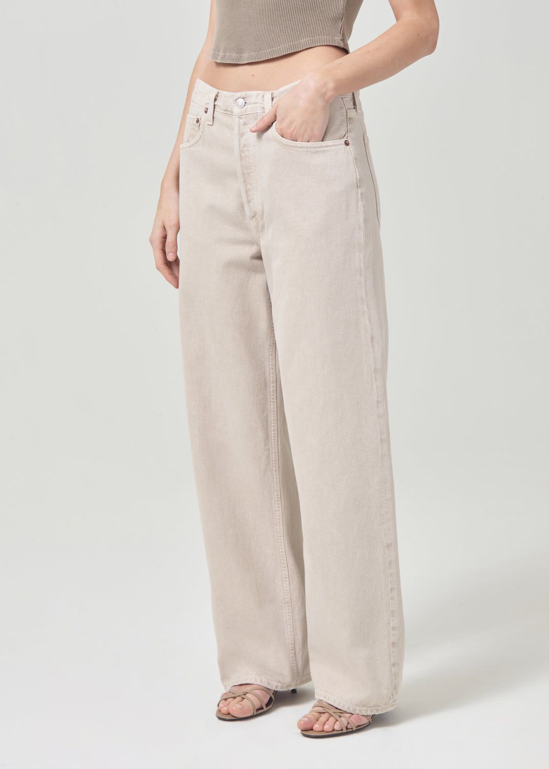 Denim Agolde Low Slung Baggy 30.5 Femme Tusk | XZMAY-3608