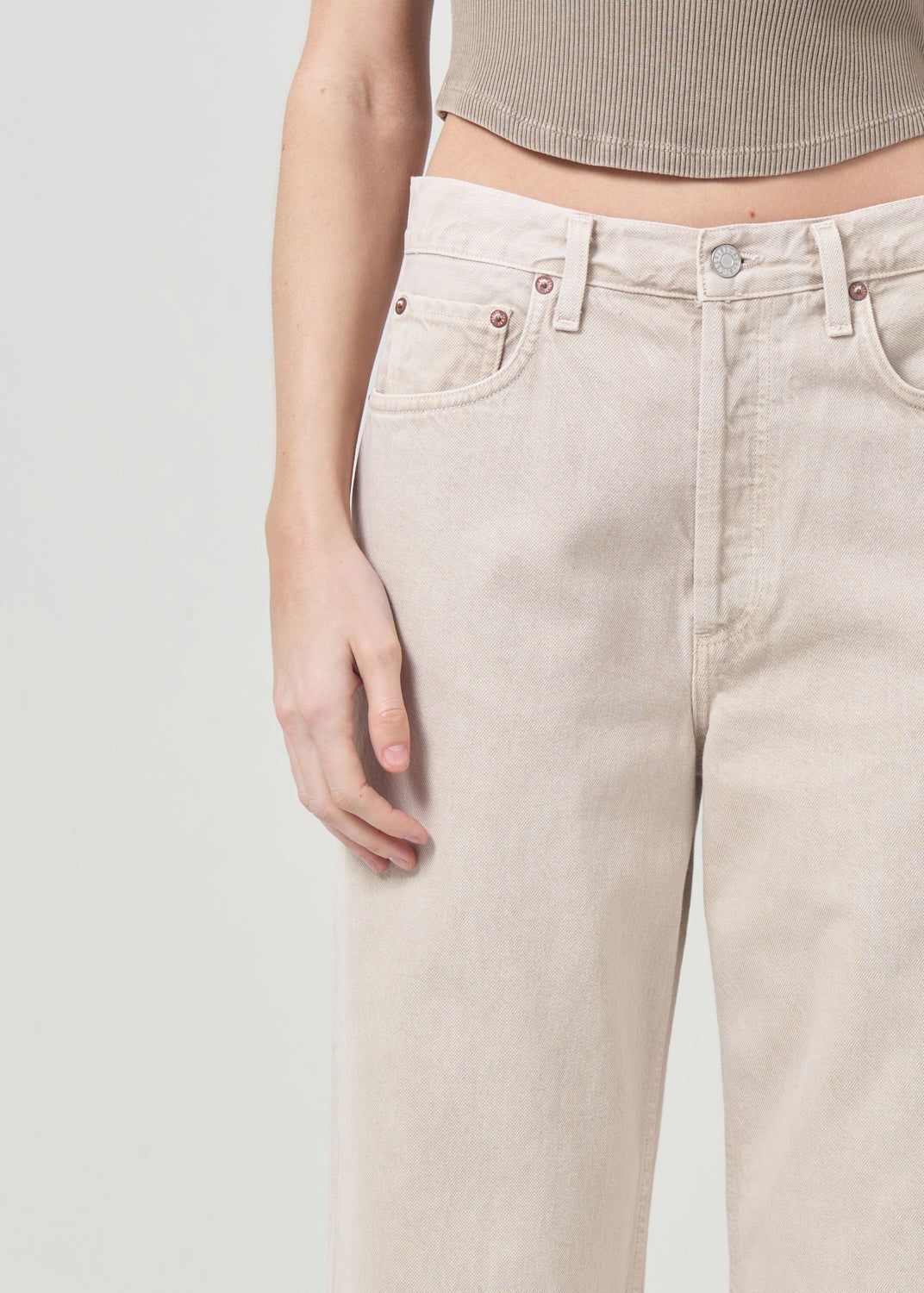 Denim Agolde Low Slung Baggy 30.5 Femme Tusk | XZMAY-3608