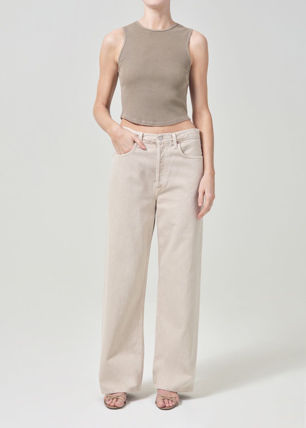 Denim Agolde Low Slung Baggy 30.5 Femme Tusk | XZMAY-3608