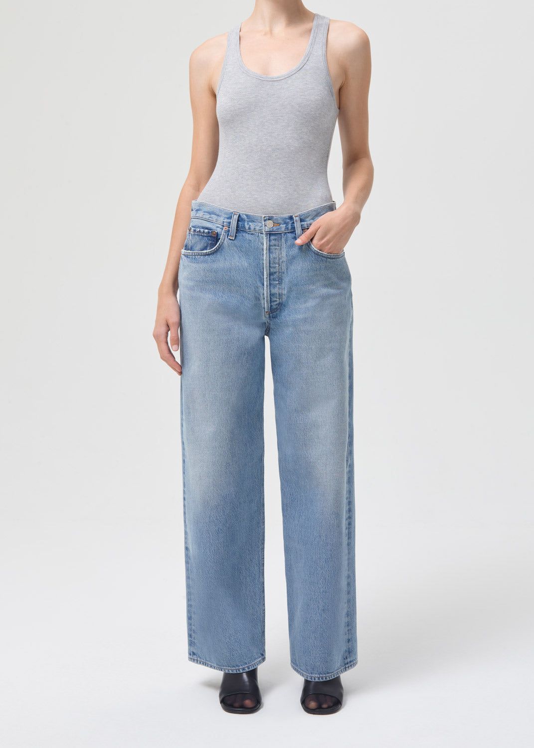 Denim Agolde Low Slung Baggy 30.5 Femme Void | SQXHR-7815