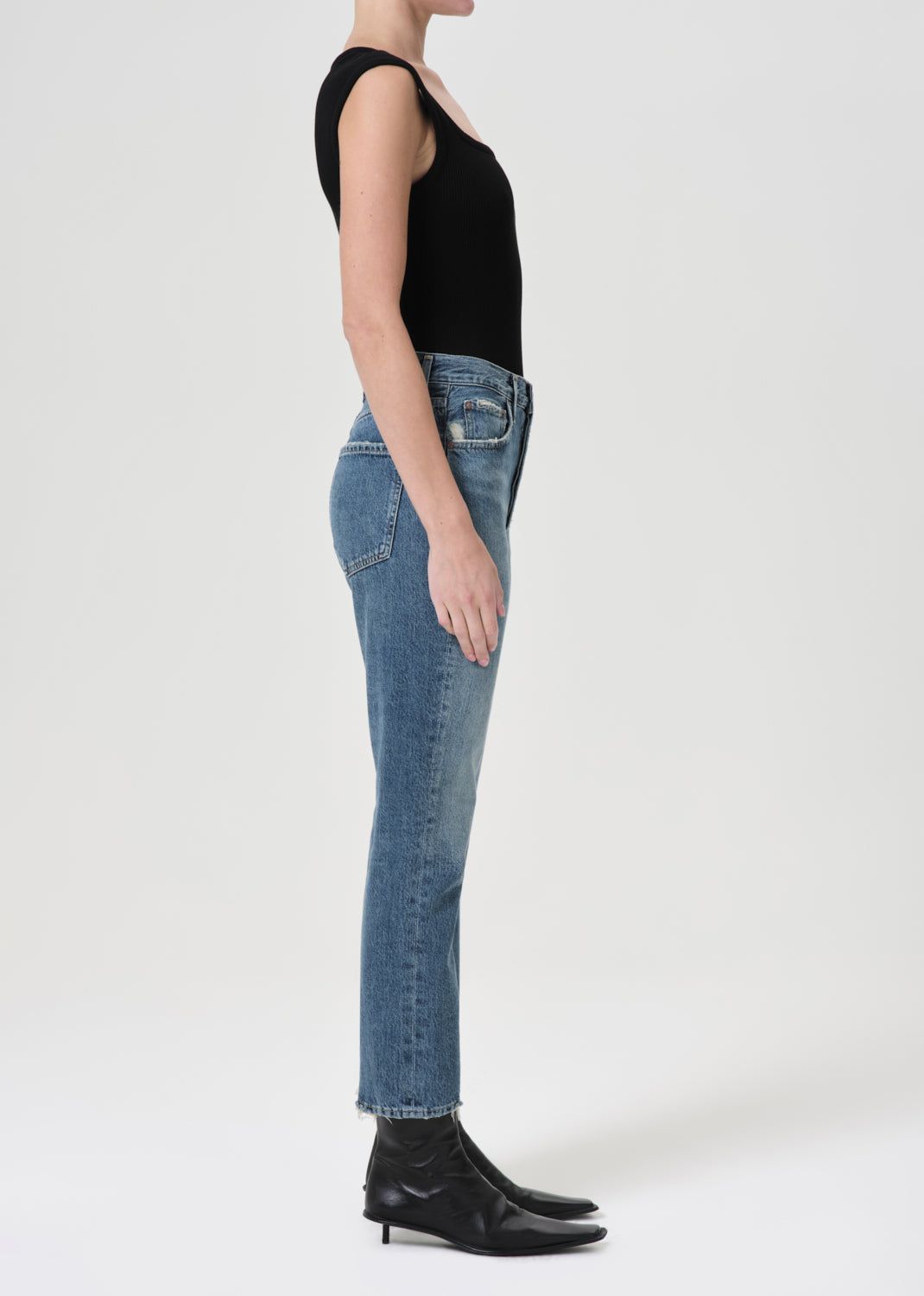 Denim Agolde Riley High Rise Straight Crop Femme Frequency | ICJYX-6475