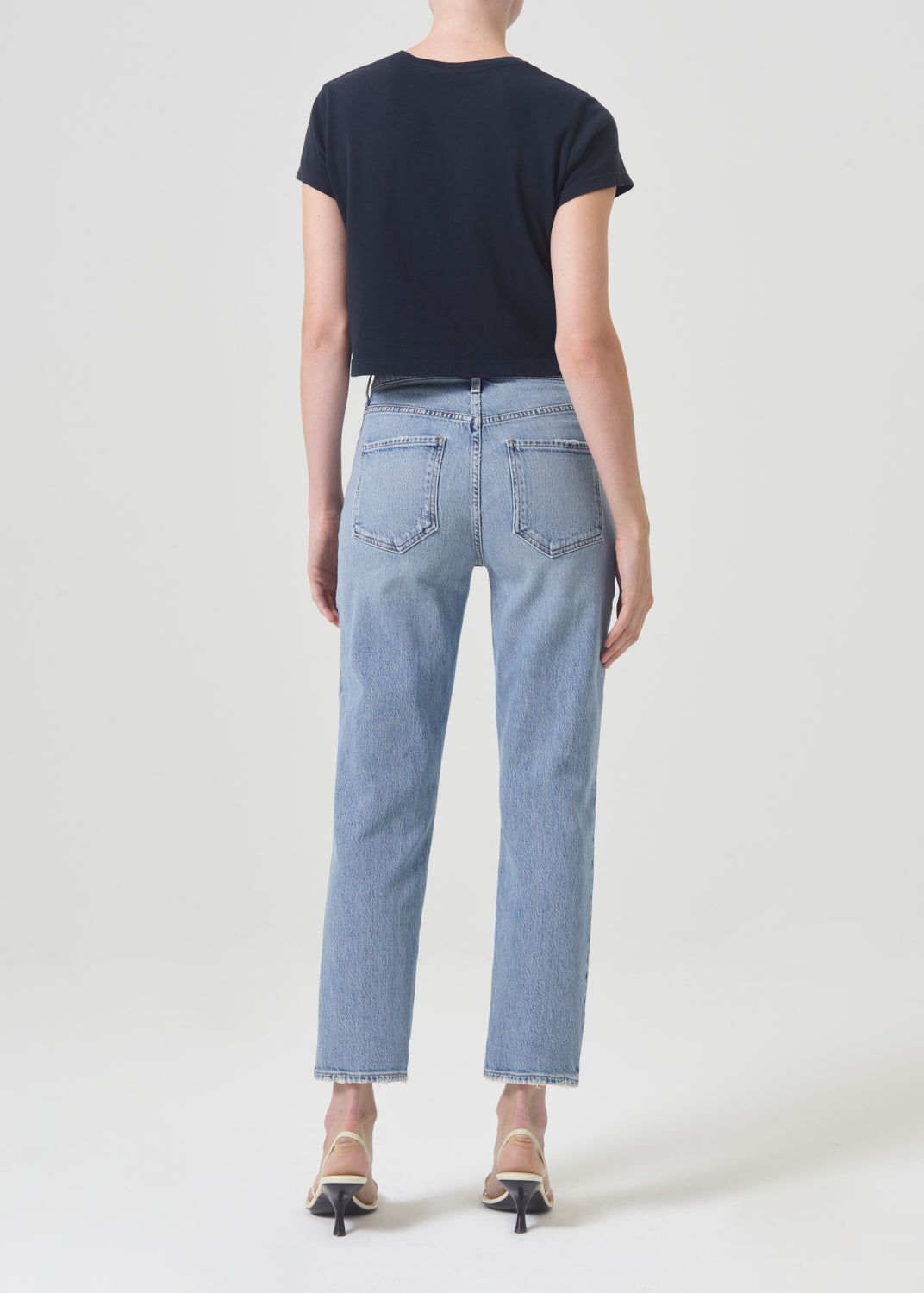 Denim Agolde Riley High Rise Straight Crop Stretch Femme Hassle | AWNLZ-3429