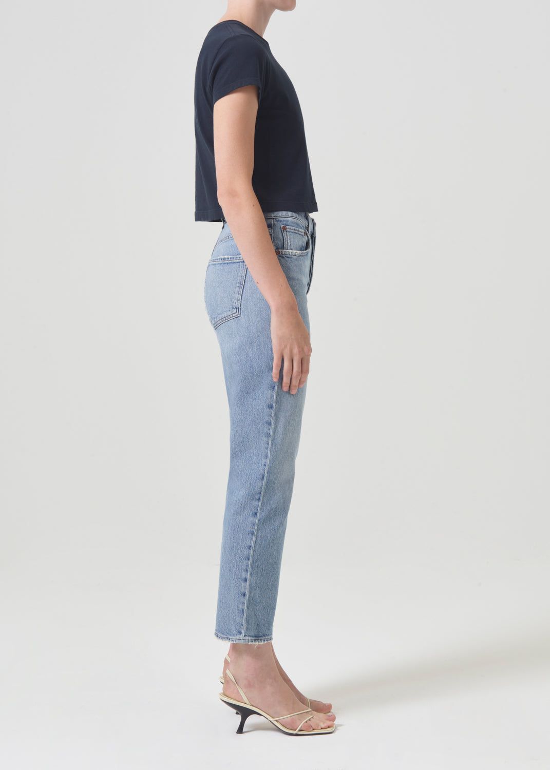 Denim Agolde Riley High Rise Straight Crop Stretch Femme Hassle | AWNLZ-3429