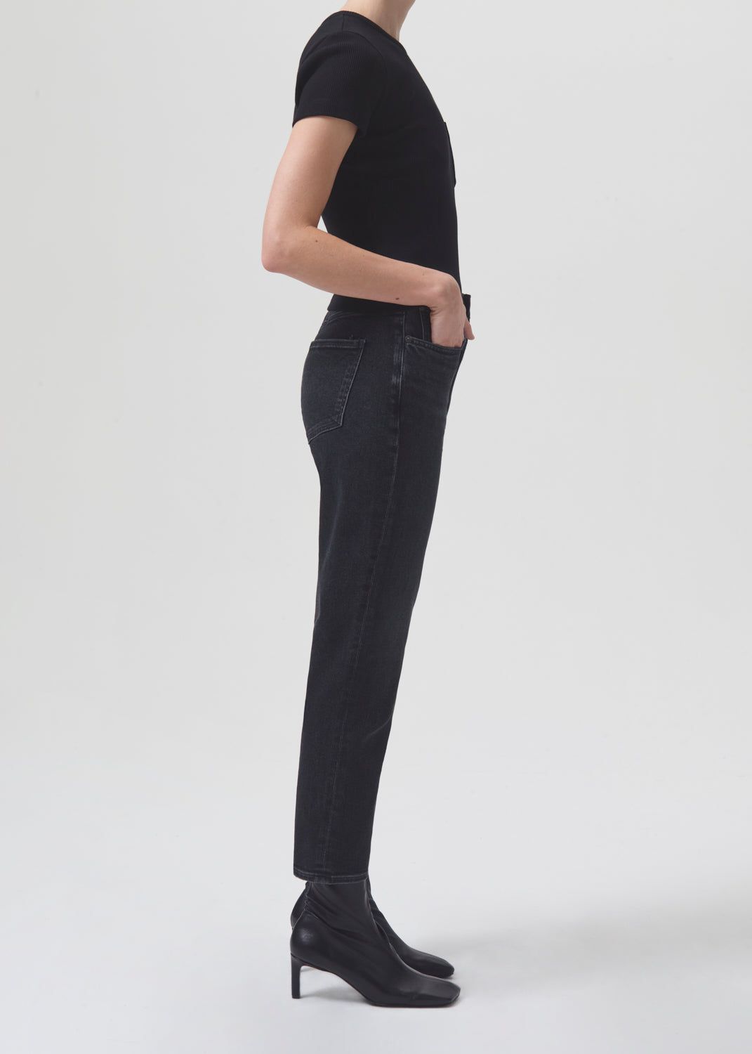 Denim Agolde Riley High Rise Straight Crop Stretch Femme Panoramic | IZKDV-7498
