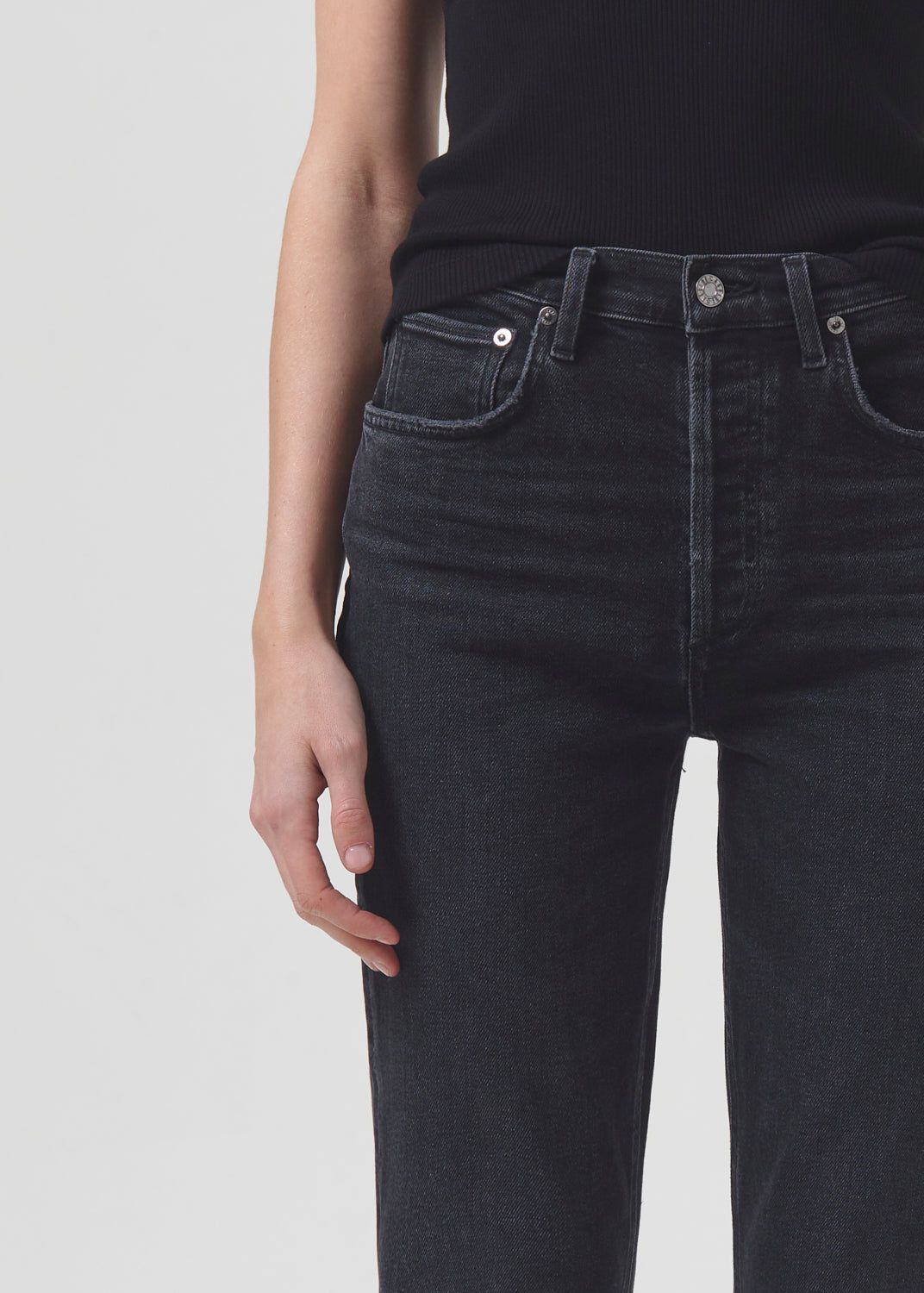 Denim Agolde Riley High Rise Straight Crop Stretch Femme Panoramic | IZKDV-7498