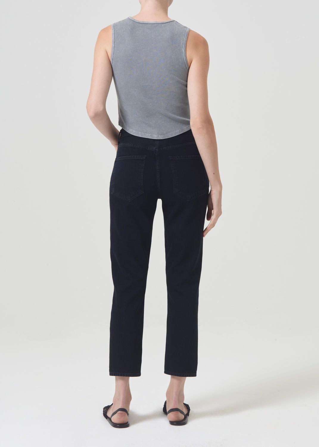 Denim Agolde Riley High Rise Straight Crop Femme Crushed | LXMRG-7653