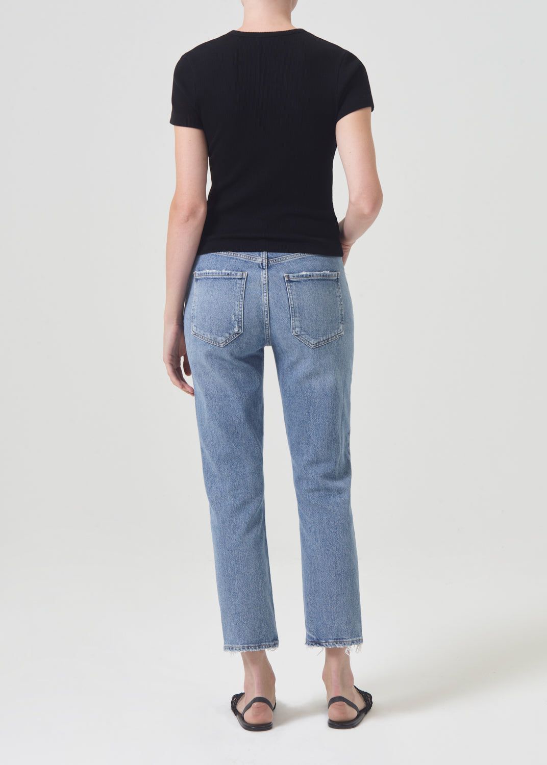 Denim Agolde Riley High Rise Straight Crop Stretch Femme Quiver | NIZAF-9618