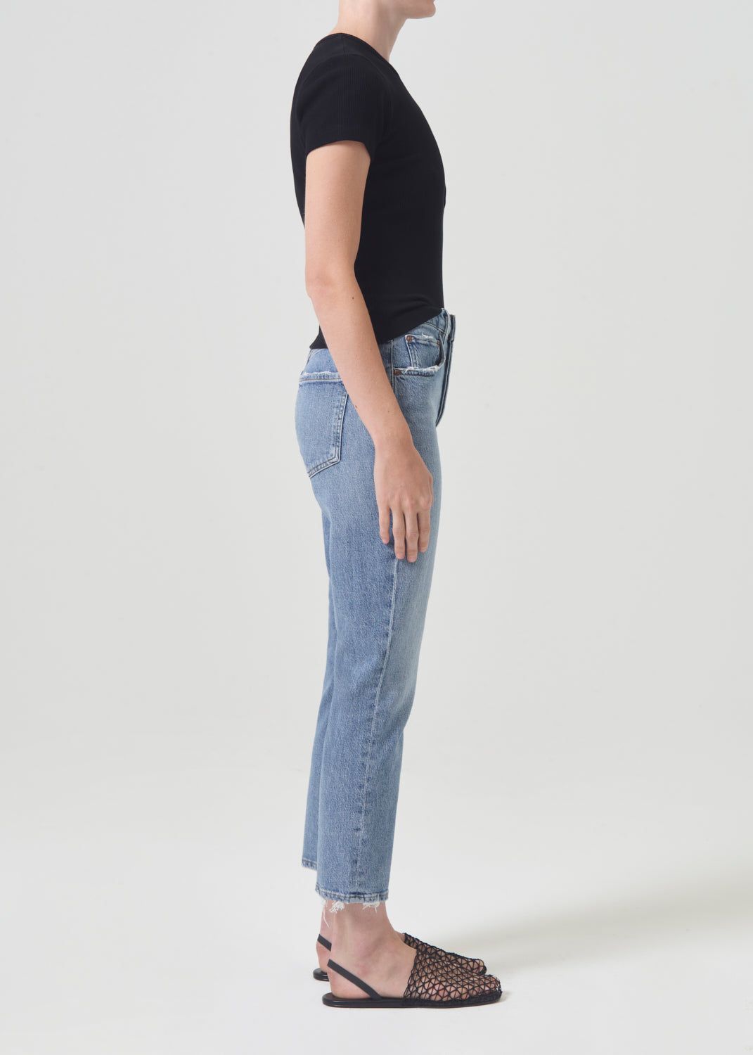 Denim Agolde Riley High Rise Straight Crop Stretch Femme Quiver | NIZAF-9618