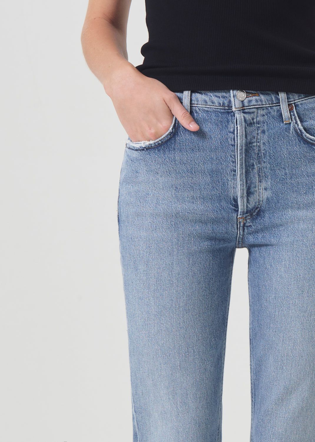 Denim Agolde Riley High Rise Straight Crop Stretch Femme Quiver | NIZAF-9618