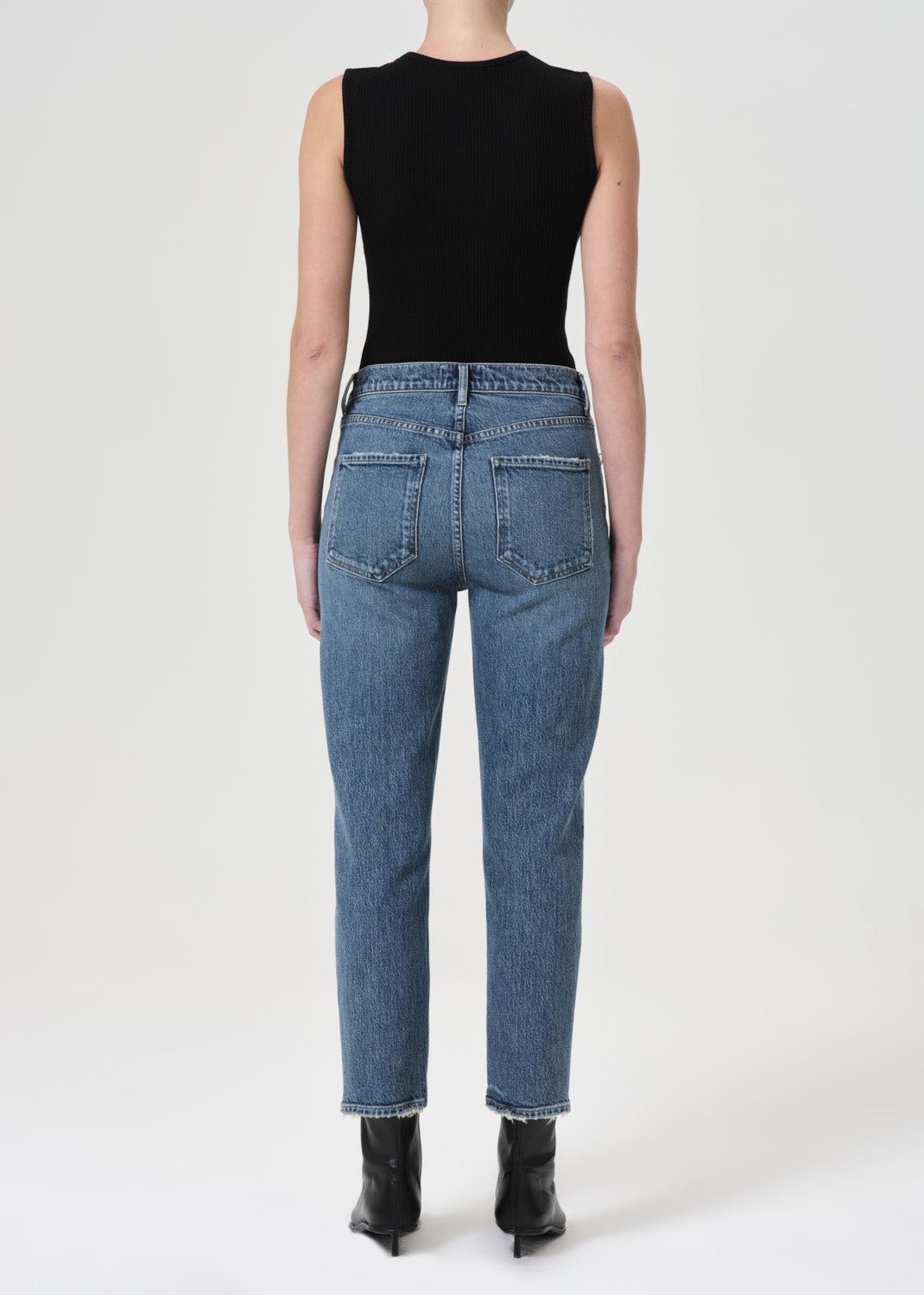 Denim Agolde Riley High Rise Straight Crop Stretch Femme Moor | TXRPM-7085