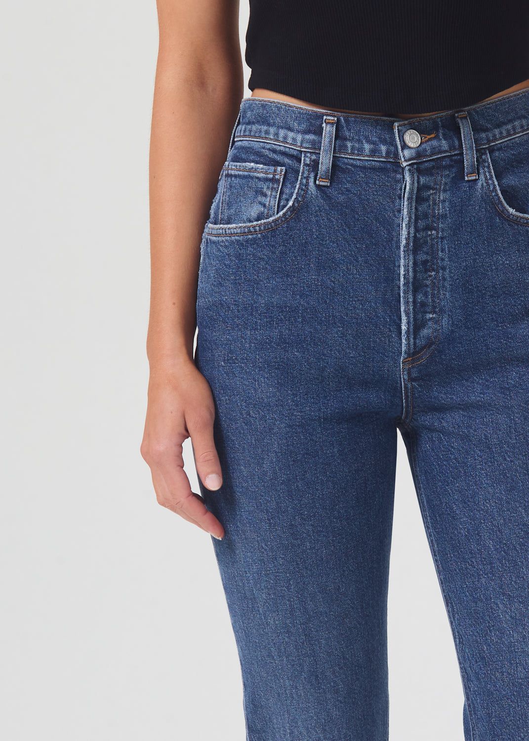 Denim Agolde Riley High Rise Straight Crop Stretch Femme Escape | WTGRS-5924