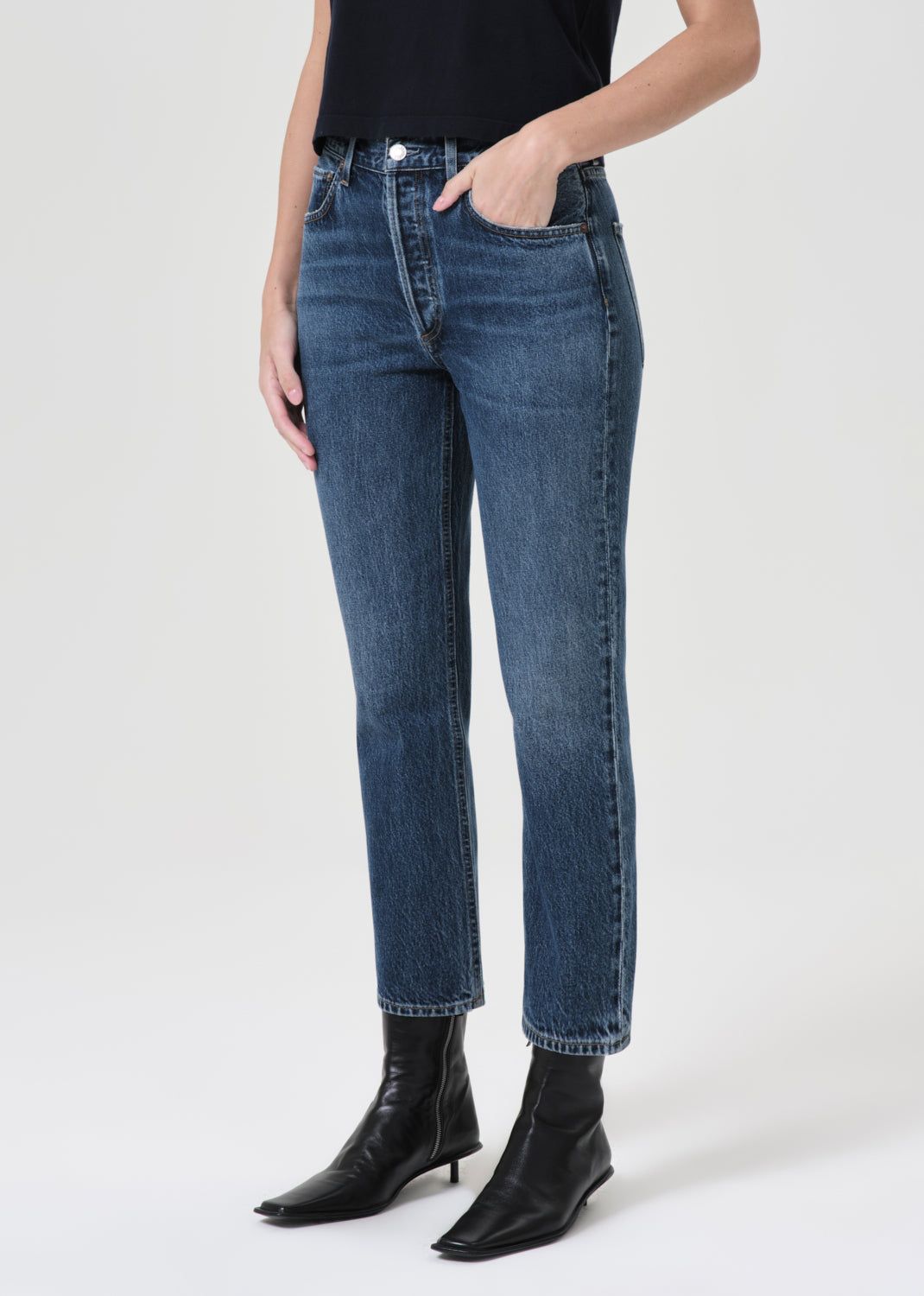 Denim Agolde Riley High Rise Straight Crop Femme Control | ZWRSB-8496