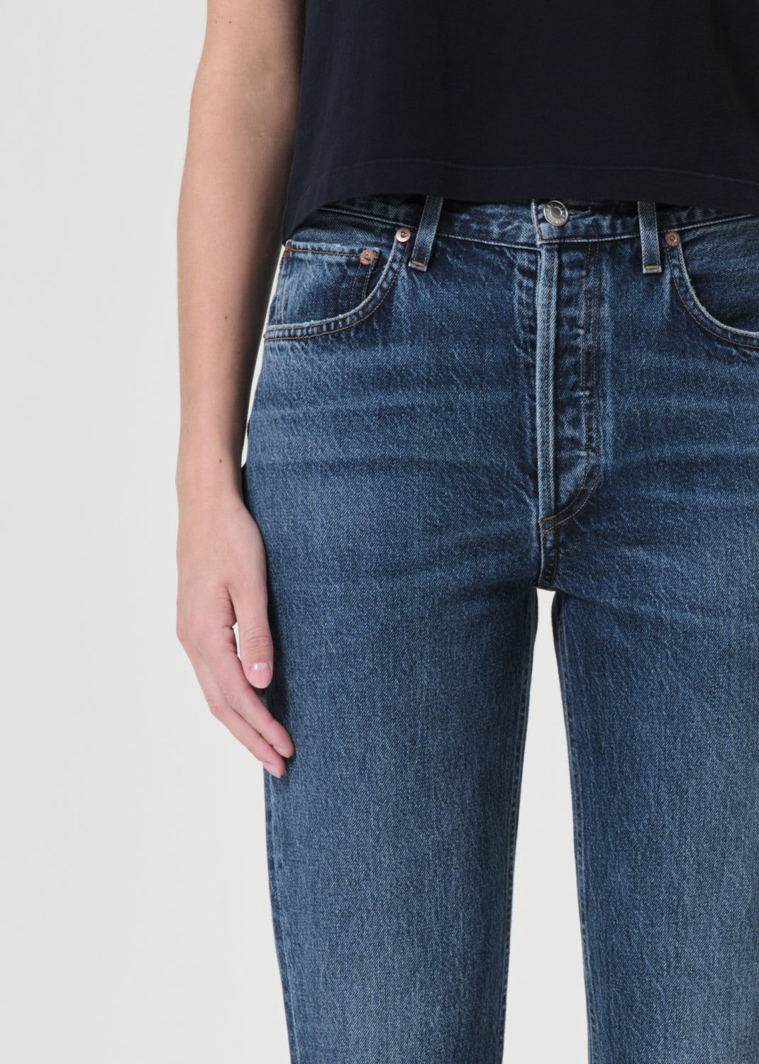 Denim Agolde Riley High Rise Straight Crop Femme Control | ZWRSB-8496