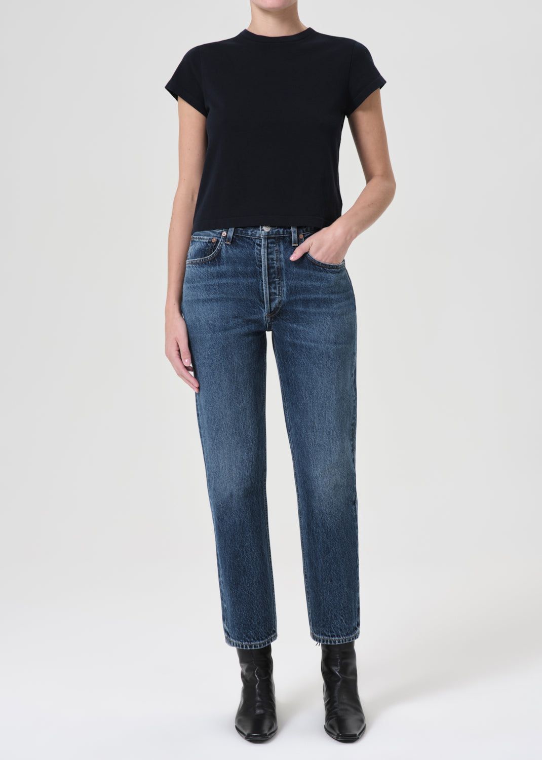 Denim Agolde Riley High Rise Straight Crop Femme Control | ZWRSB-8496