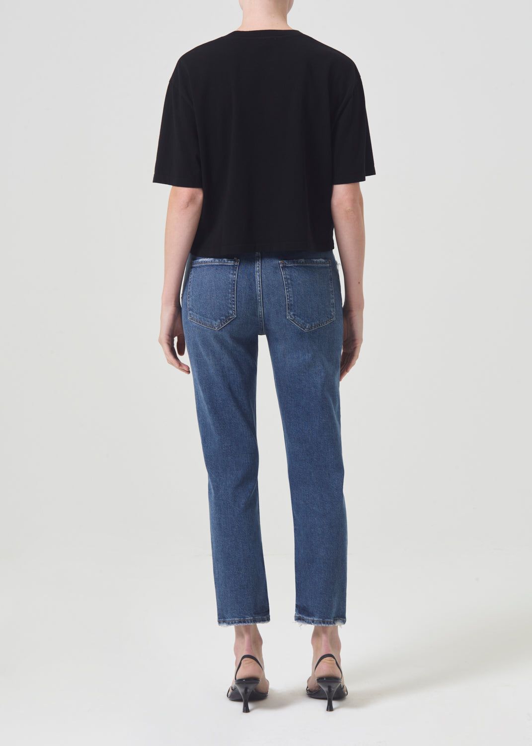 Denim Agolde Riley High Rise Straight Crop Stretch Femme Pose | FIMQN-5830