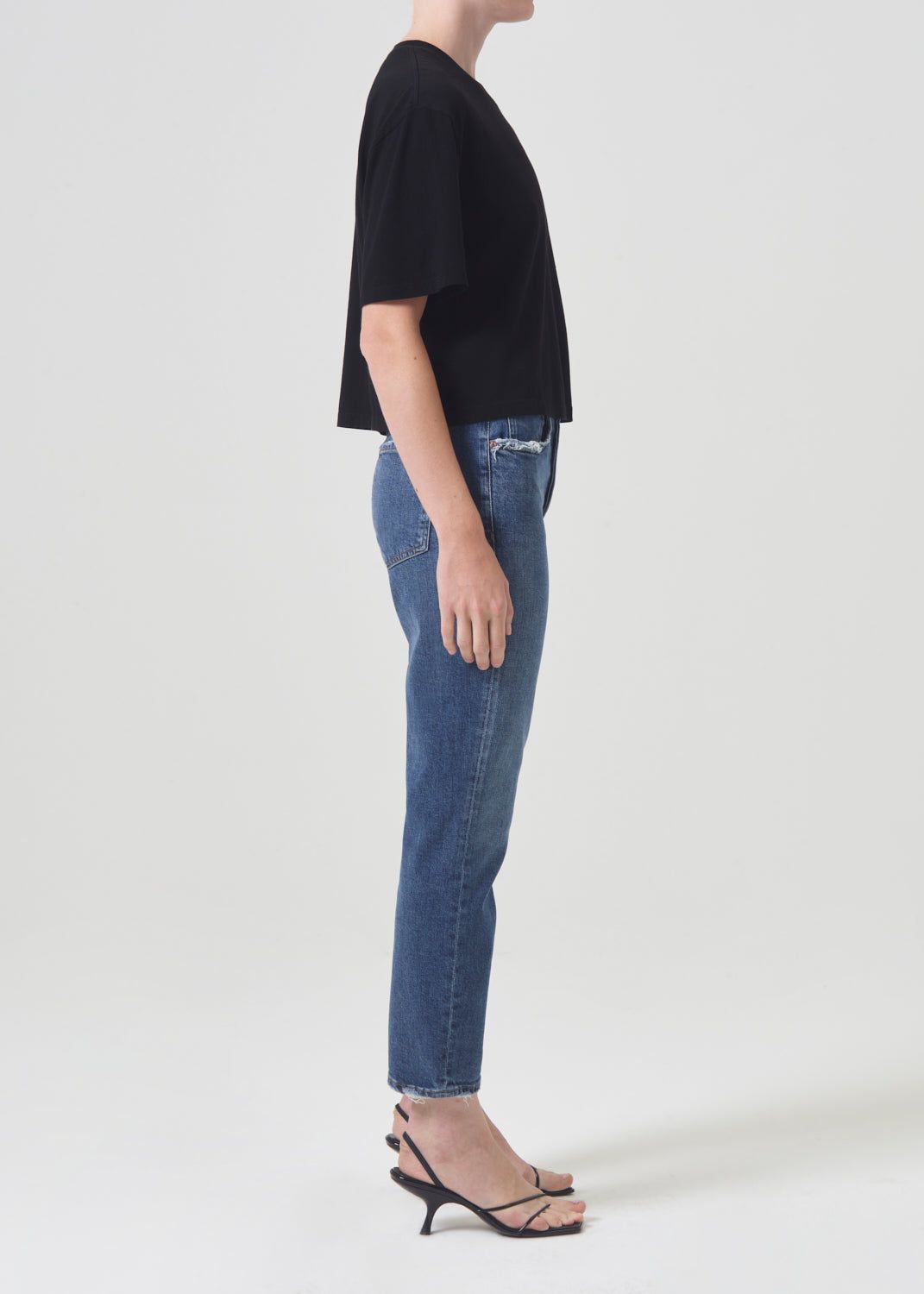 Denim Agolde Riley High Rise Straight Crop Stretch Femme Pose | FIMQN-5830