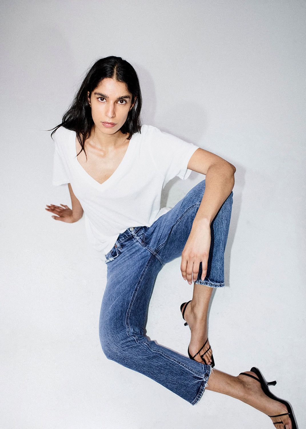 Denim Agolde Riley Long High Rise Straight Stretch Femme Moor | NXHEP-9412