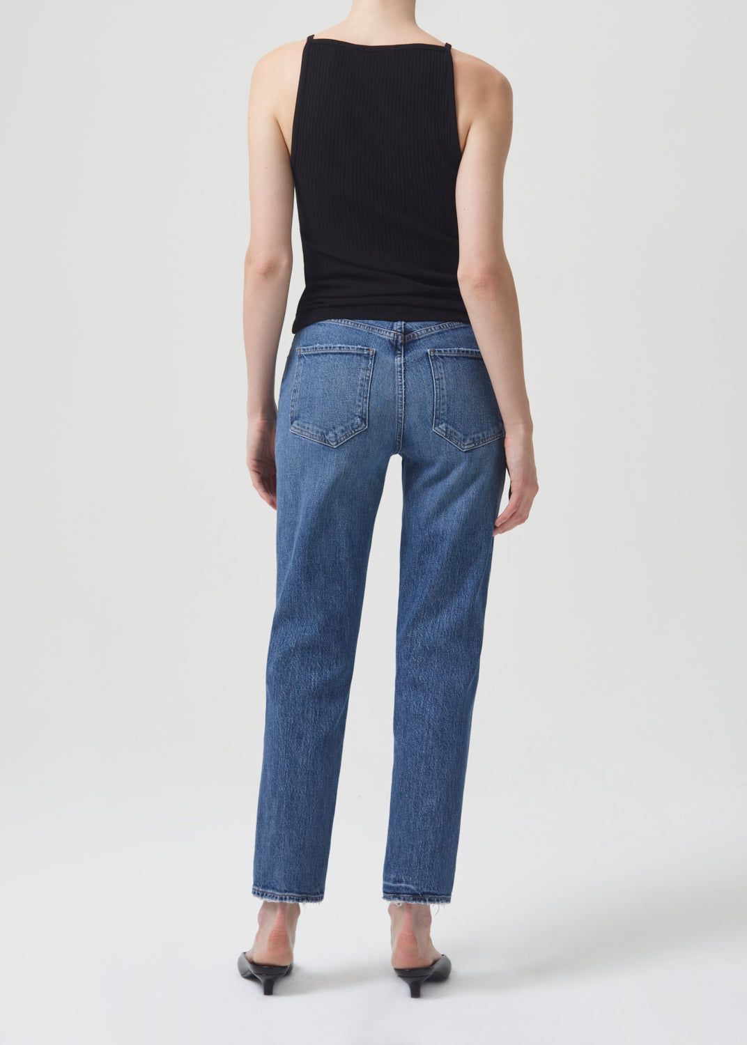 Denim Agolde Riley Long High Rise Straight Stretch Femme Moor | NXHEP-9412