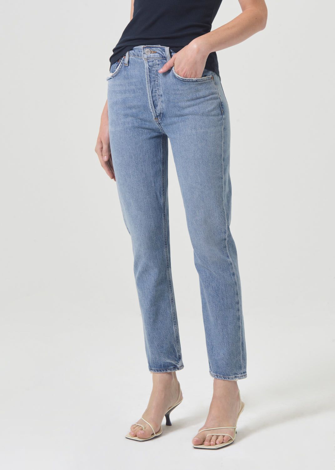 Denim Agolde Riley Long High Rise Straight Stretch Femme Quiver | XYPGL-4561