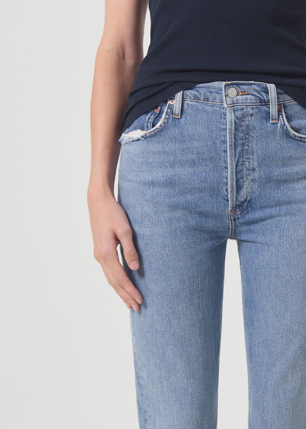 Denim Agolde Riley Long High Rise Straight Stretch Femme Quiver | XYPGL-4561