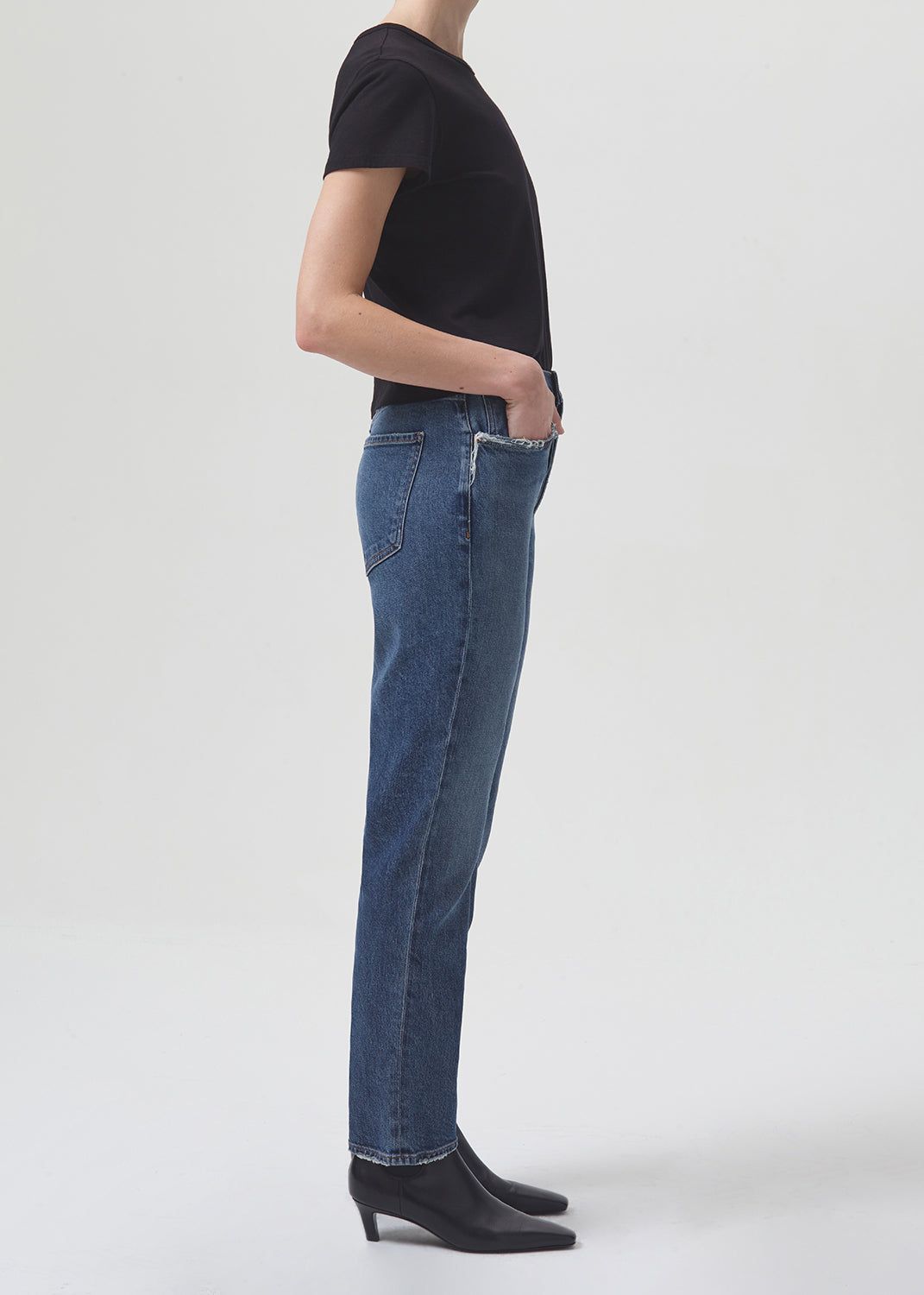 Denim Agolde Riley Long High Rise Straight Stretch Femme Pose | DSQZL-0349
