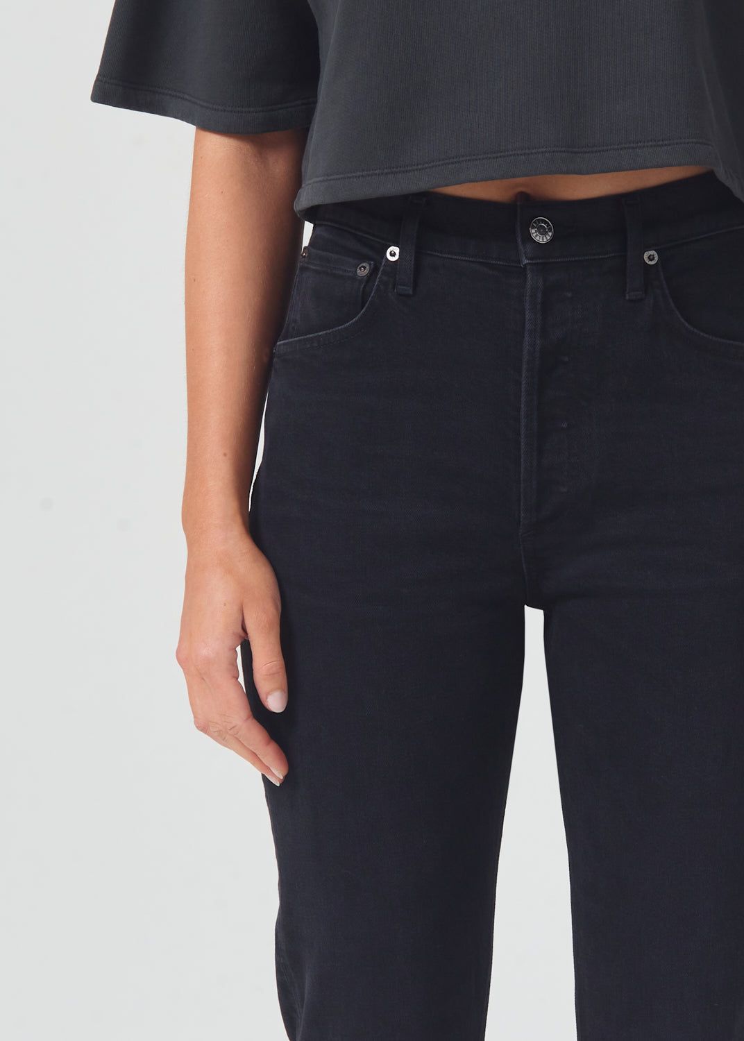 Denim Agolde Riley Long High Rise Straight Stretch Femme Compilation | AQHTK-0649