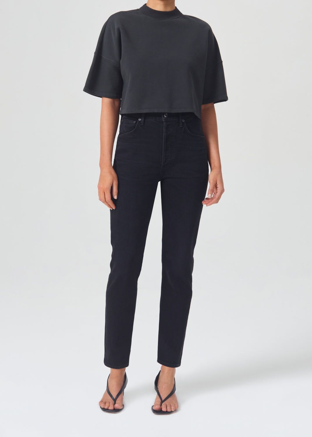 Denim Agolde Riley Long High Rise Straight Stretch Femme Compilation | AQHTK-0649