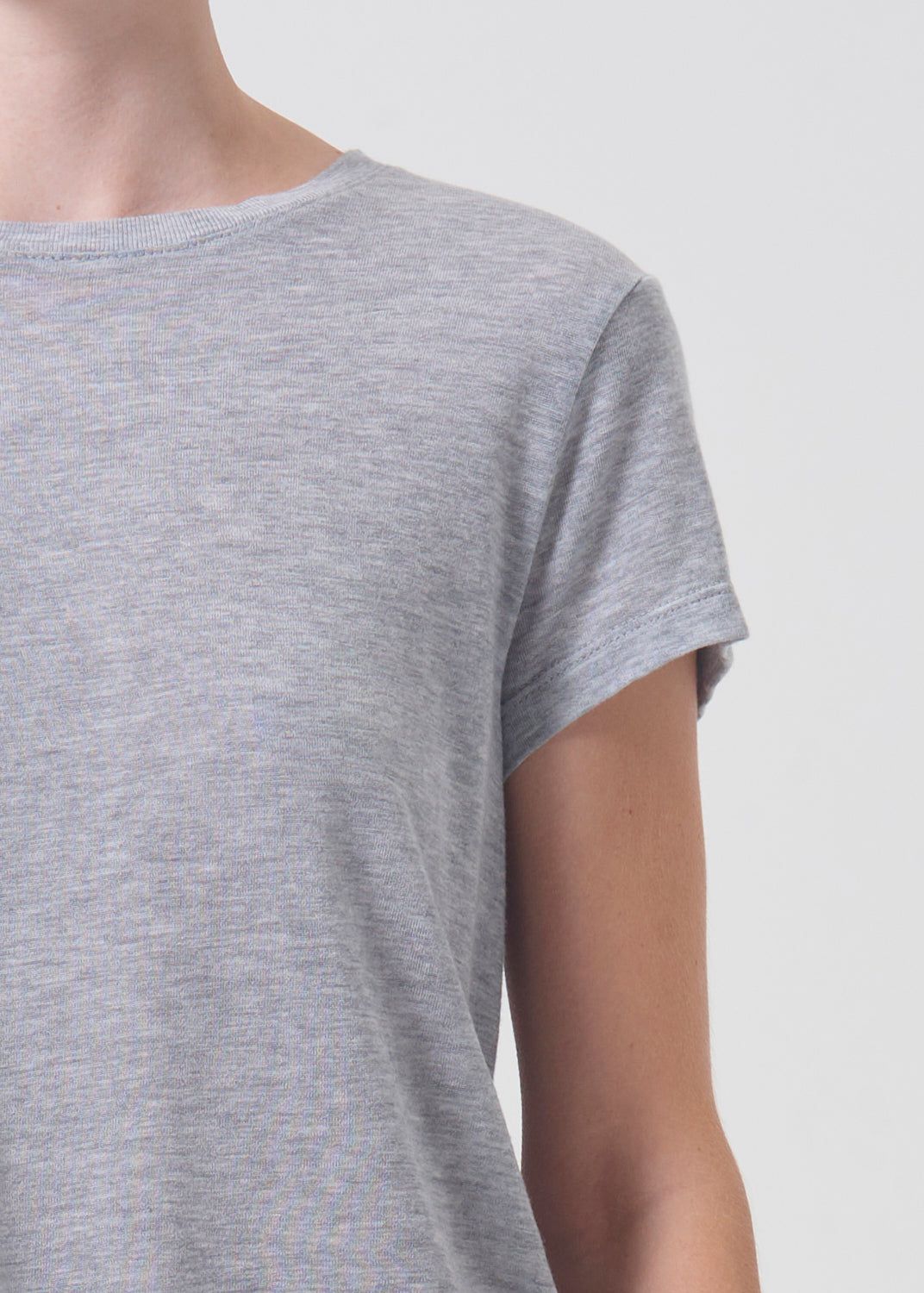 Hauts Agolde Adine Shrunken Tee Femme Grise | TQGYS-4301