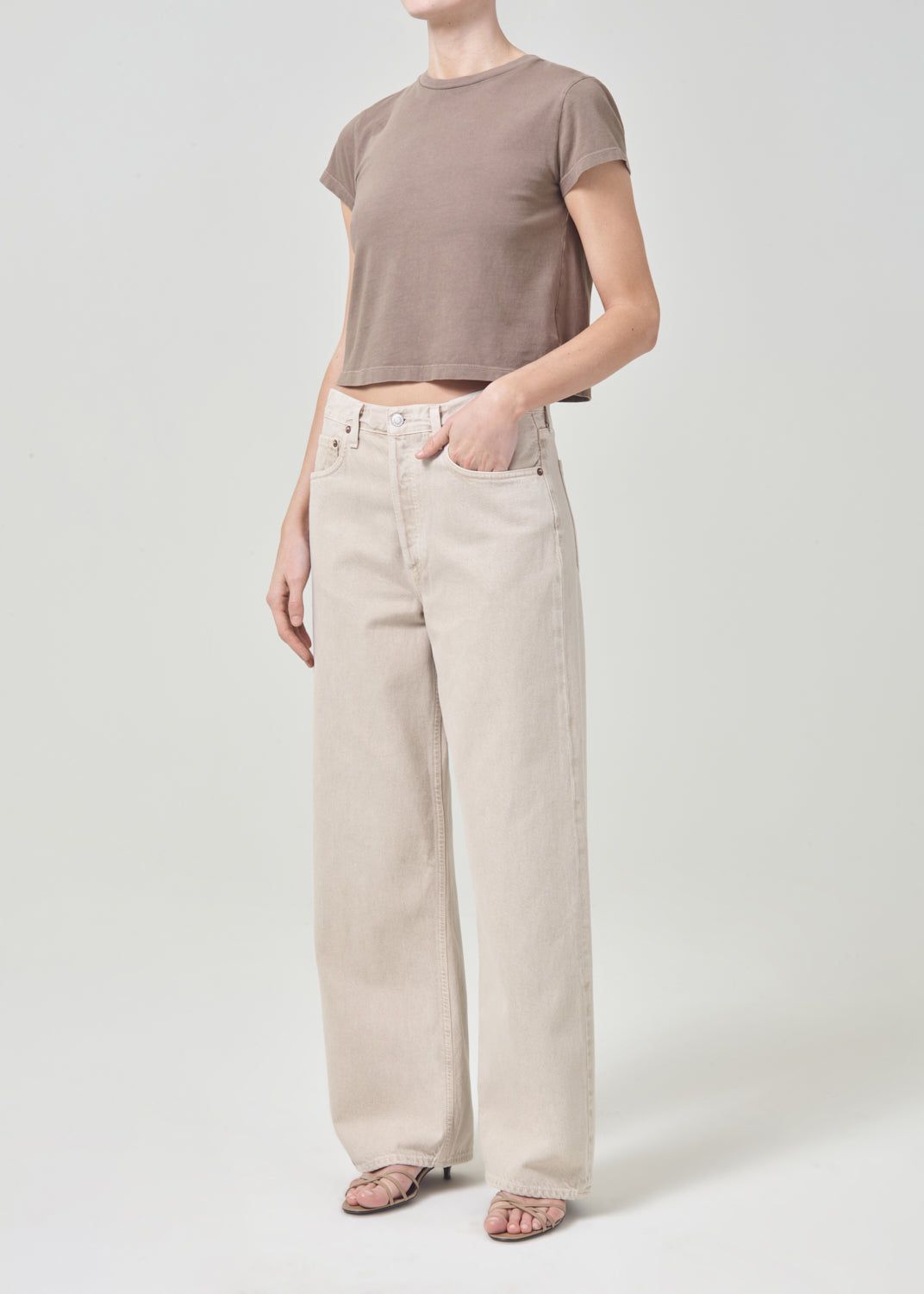 Hauts Agolde Adine Shrunken Tee Femme Kiln | OZTGA-7254