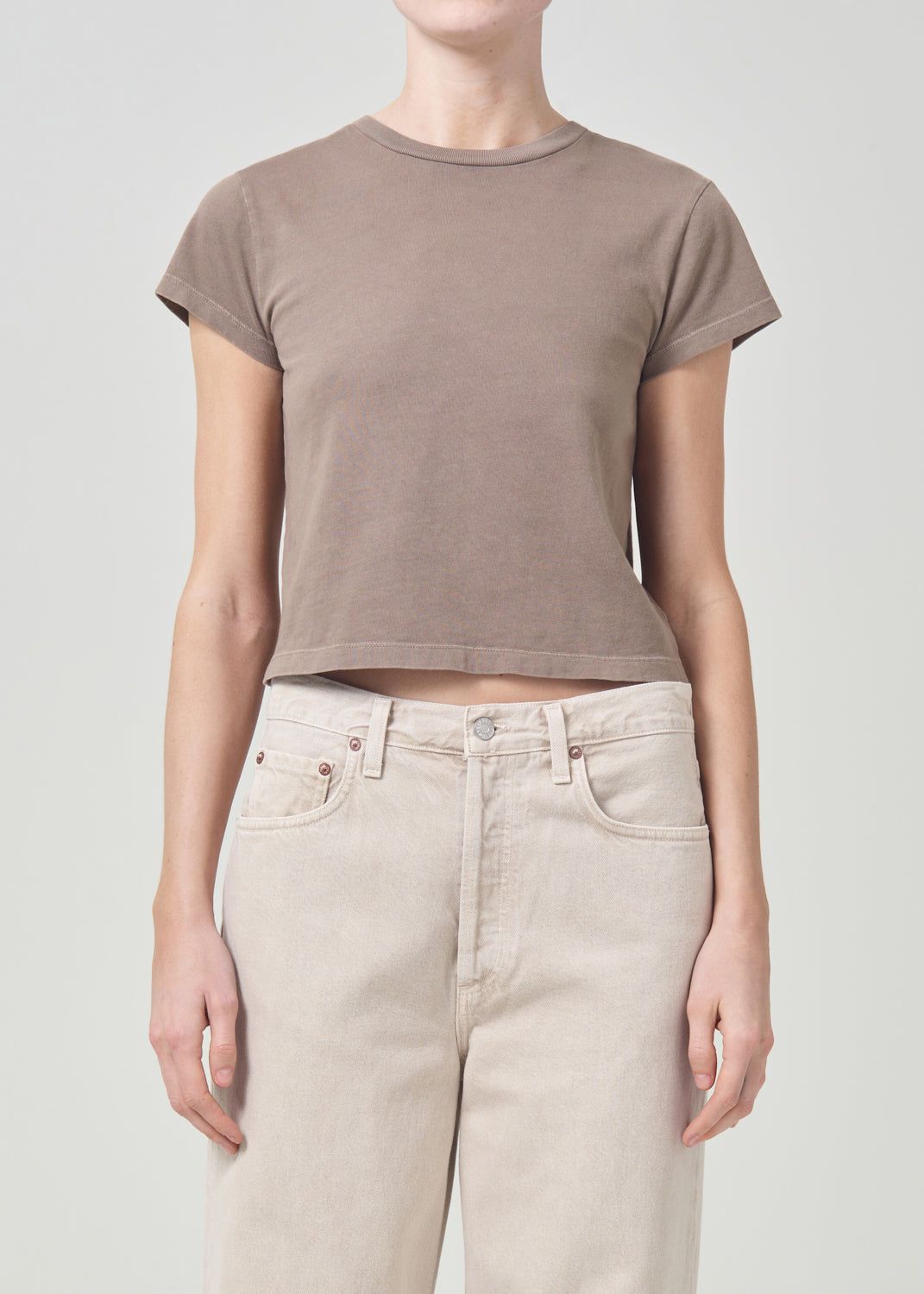 Hauts Agolde Adine Shrunken Tee Femme Kiln | OZTGA-7254