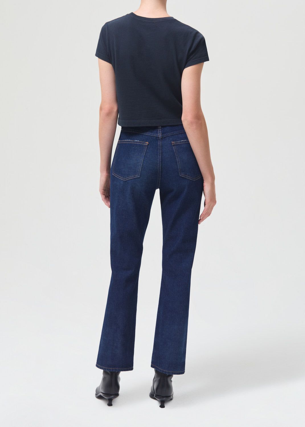 Hauts Agolde Adine Shrunken Tee Femme Nocturne | KEXMY-7861