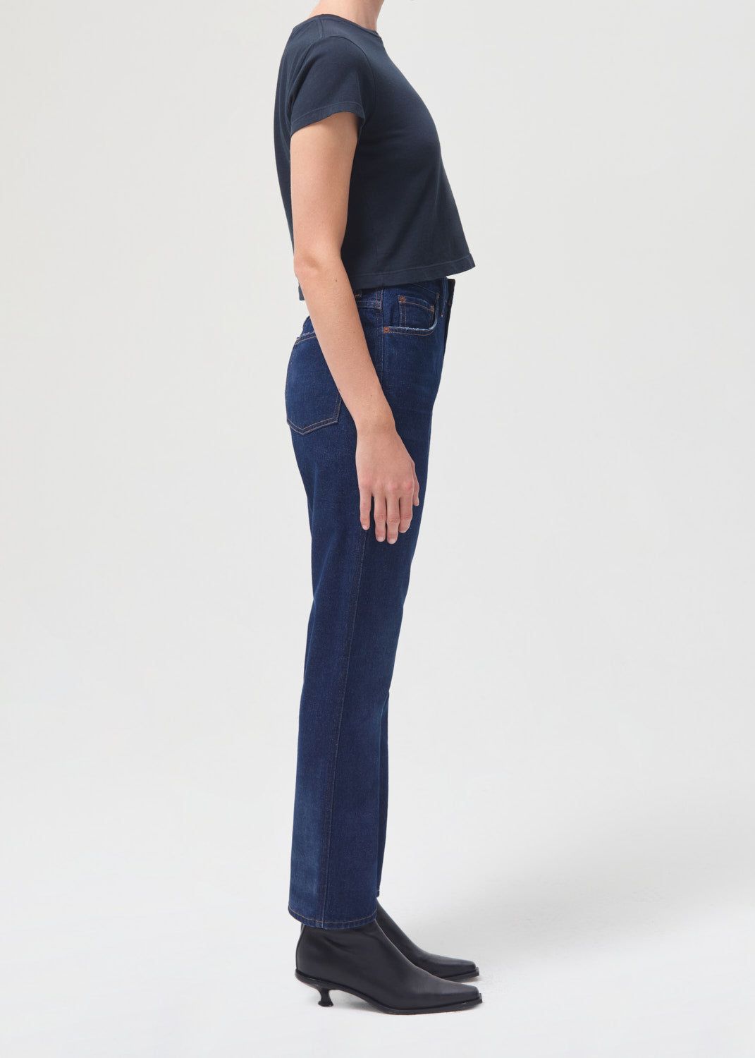 Hauts Agolde Adine Shrunken Tee Femme Nocturne | KEXMY-7861