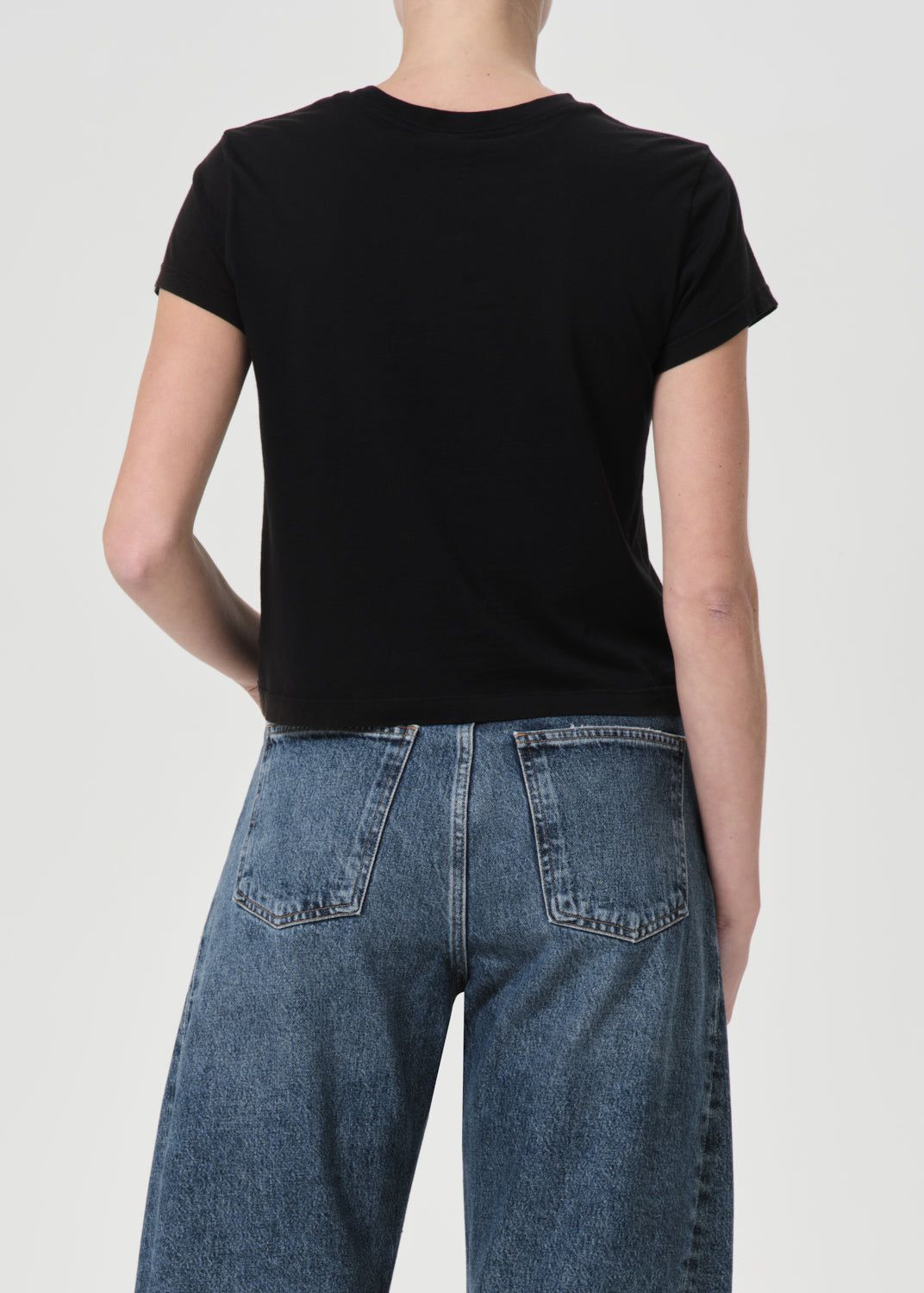 Hauts Agolde Adine Shrunken Tee Femme Noir | EPNKI-4379